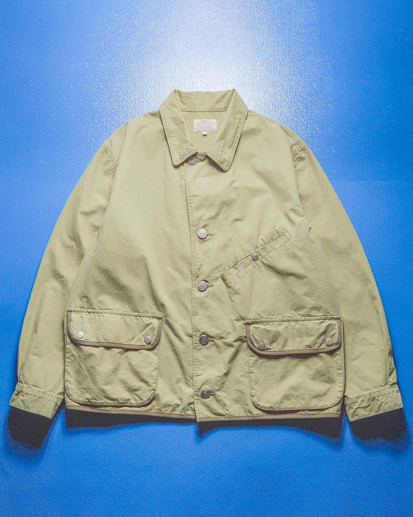 90s Beige Trim Gusseted Short Work Coat / Jacket (~XL~)