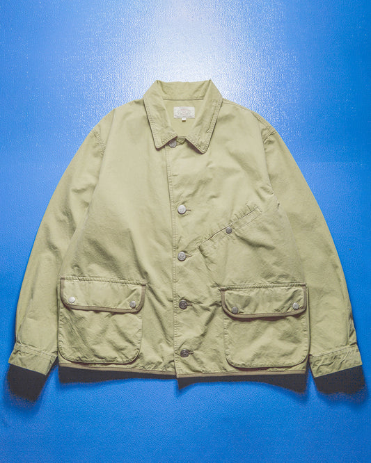 90s Beige Trim Gusseted Short Work Coat / Jacket (~XL~)