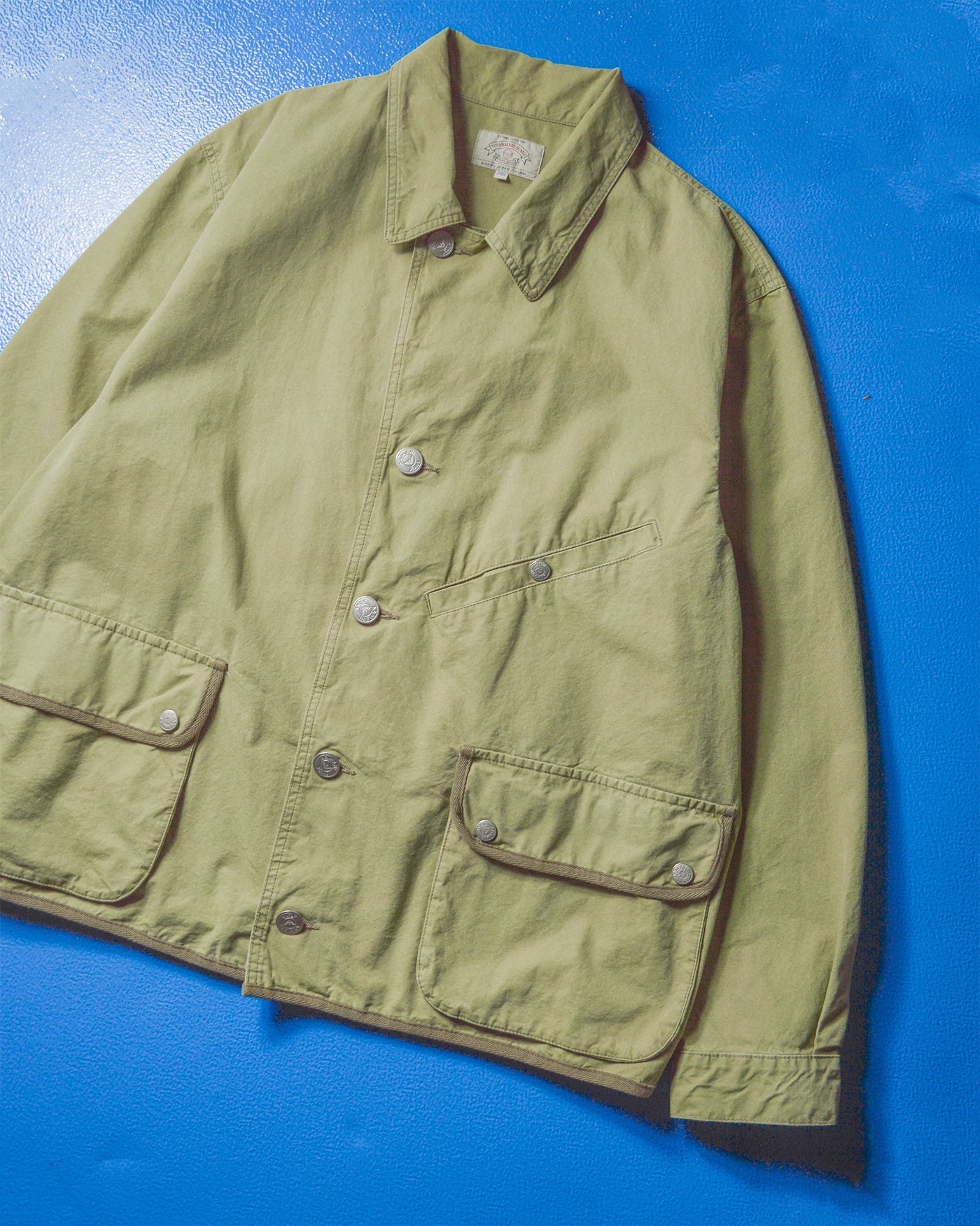90s Beige Trim Gusseted Short Work Coat / Jacket (~XL~)