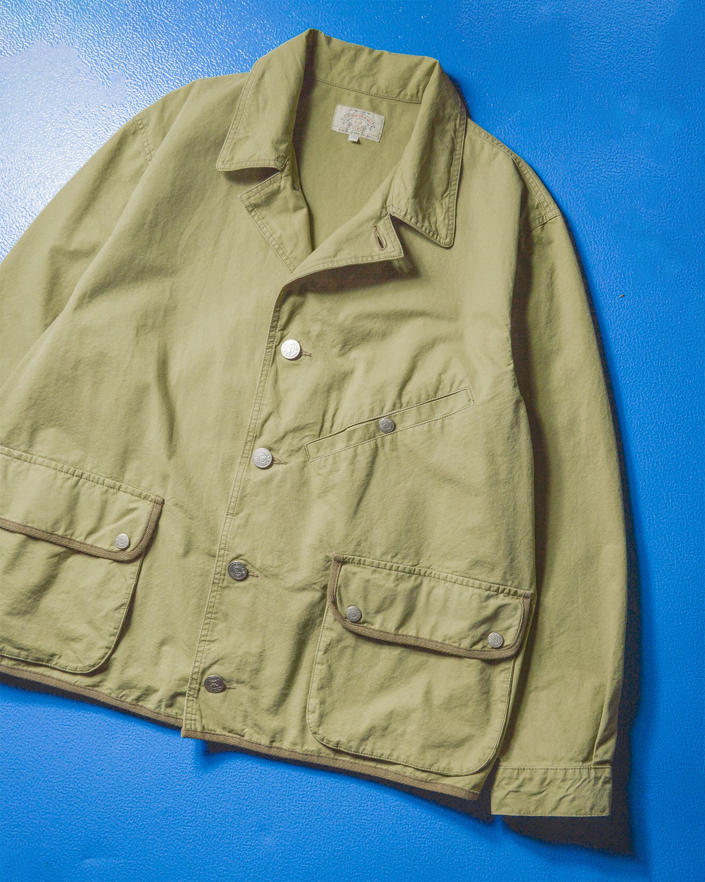 90s Beige Trim Gusseted Short Work Coat / Jacket (~XL~)