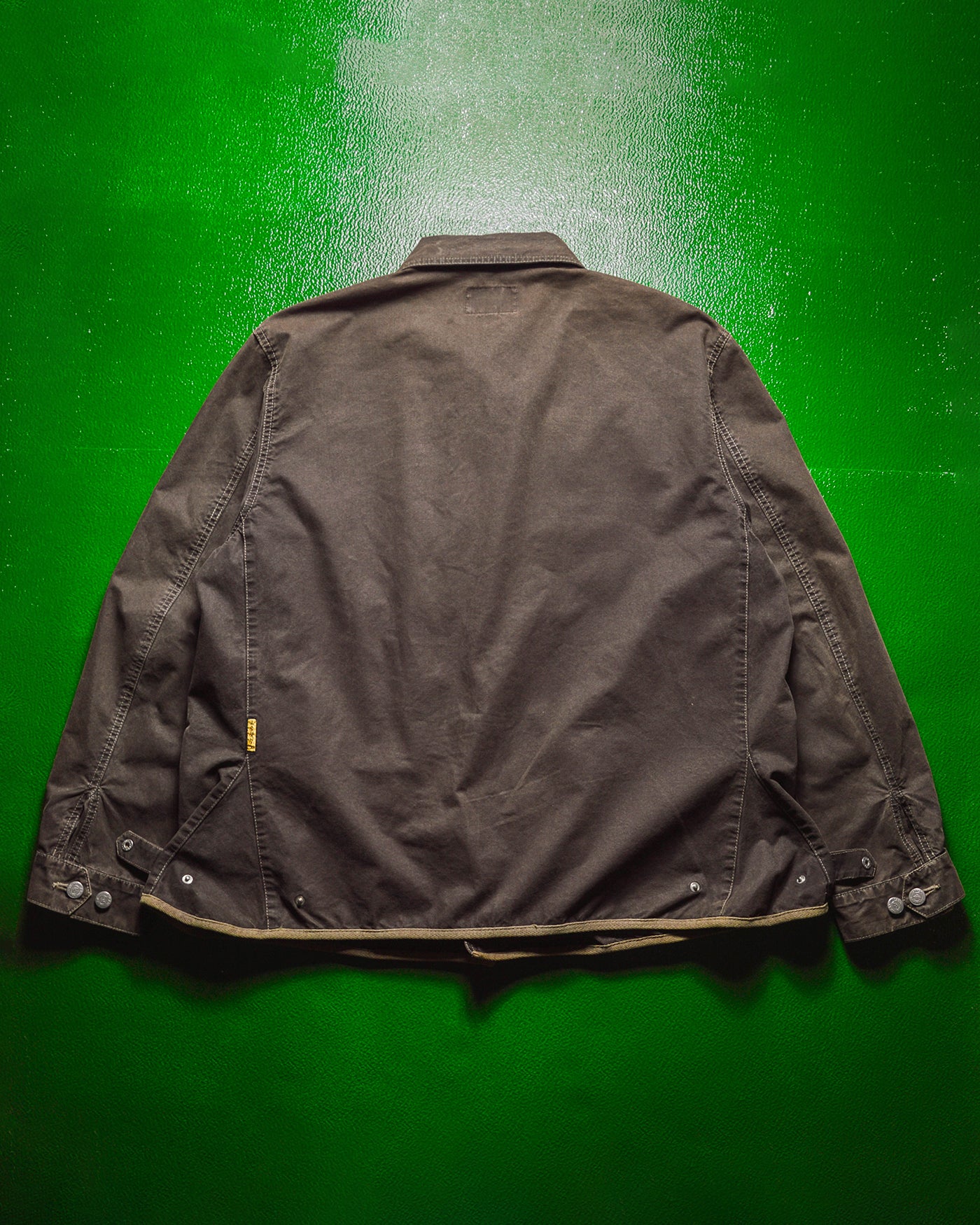 90s Brown Contrast Trim Gusseted Short Work Coat / Jacket (L~XL)