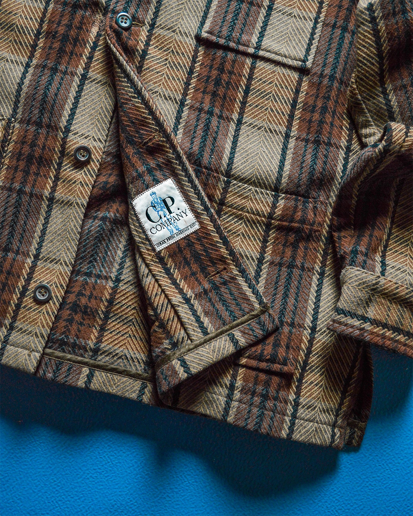 1993 Ideas From Massimo Osti Brown Woven Check Jacket (L~XL)