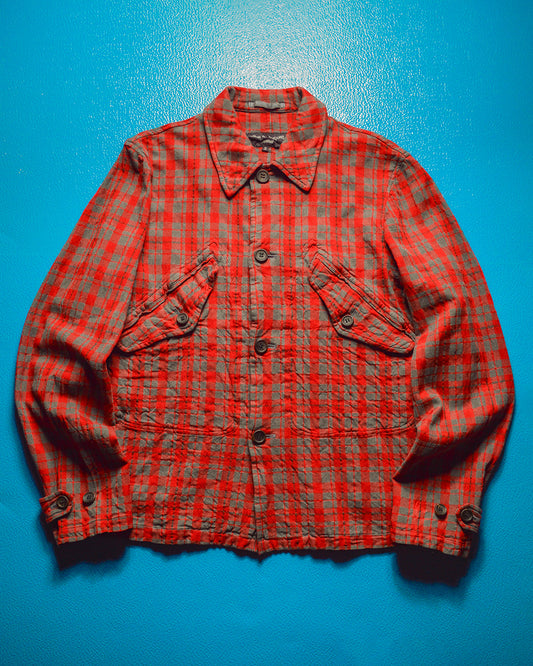 2004 Crinkled Grey  Red Work Jacket (S~M)