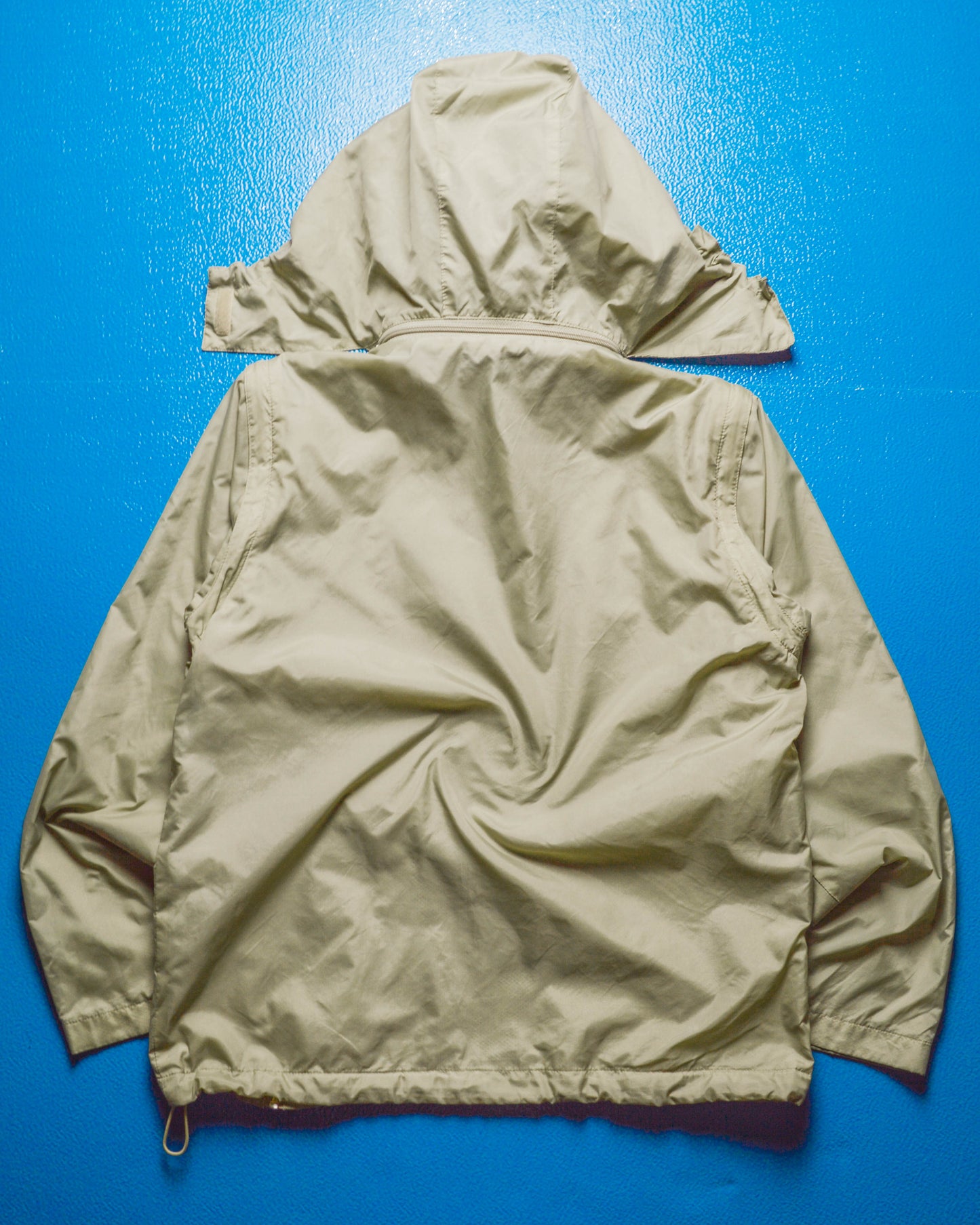 Modular / Convertible Mesh Lined Beige Asymmetrical Light Anorak (S~M)