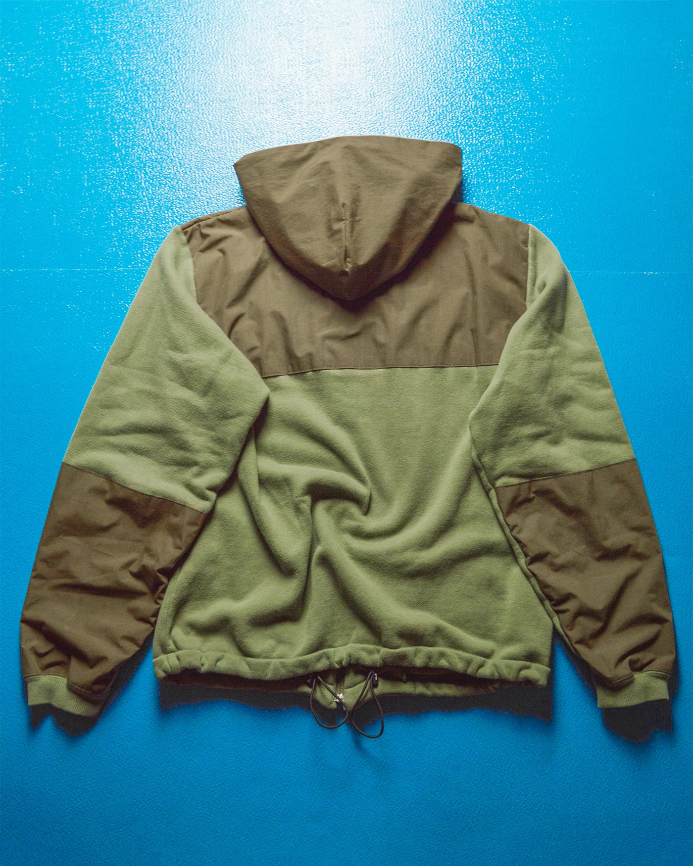 Panelled Cotton Green Brown Zip Up Hoody (~M~)
