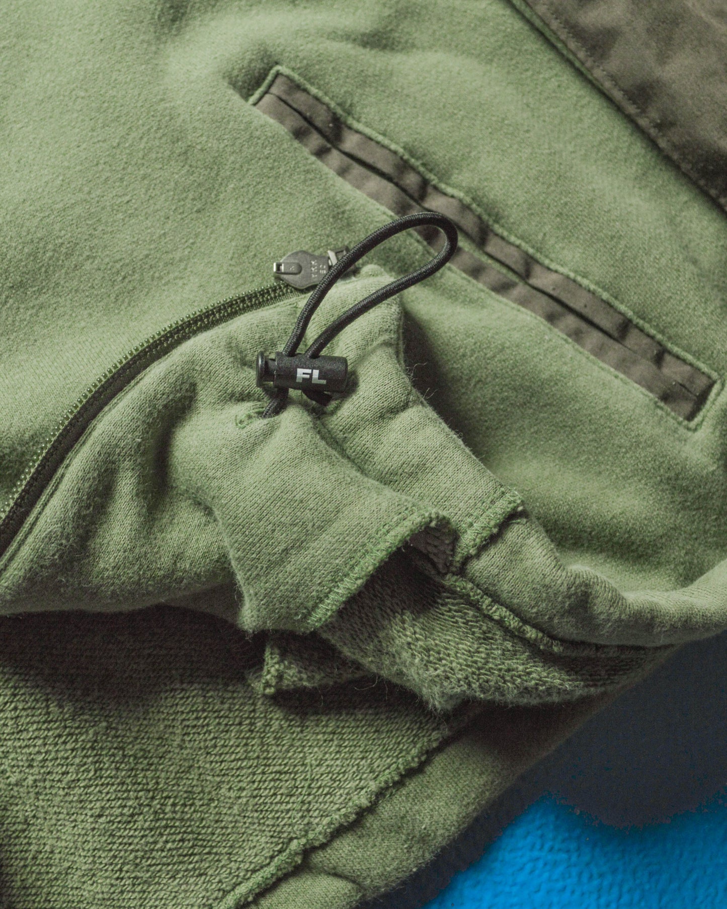 Panelled Cotton Green Brown Zip Up Hoody (~M~)