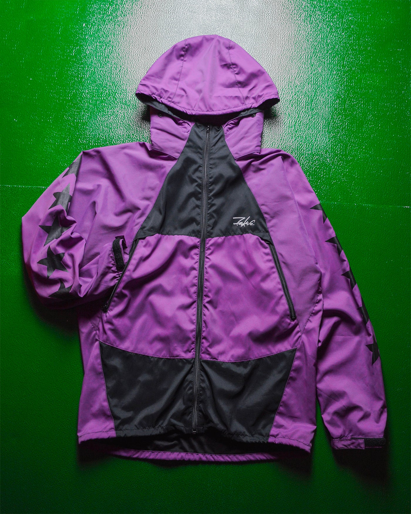 Purple / Black Star Panelled Windbreaker Jacket (S~M)