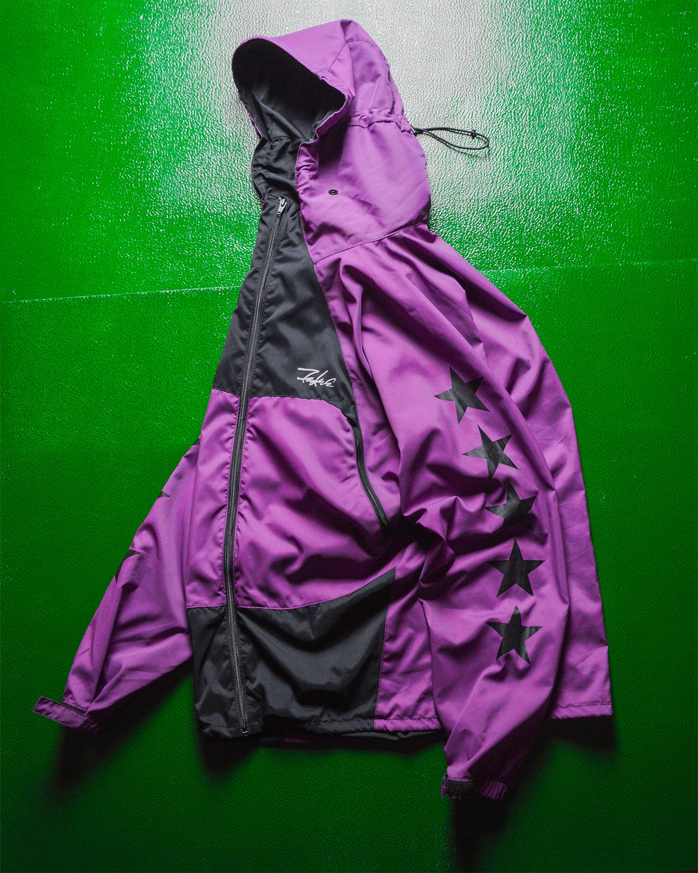 Purple / Black Star Panelled Windbreaker Jacket (S~M)