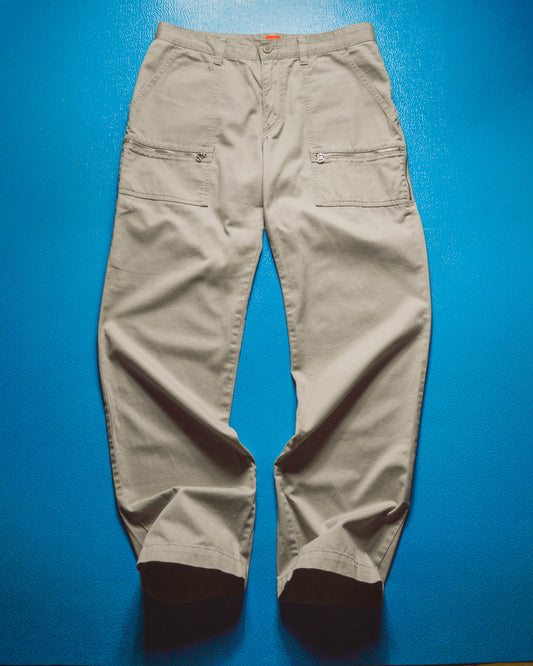 Cream Utility Panelled Multi-Pocket Pants (~32)