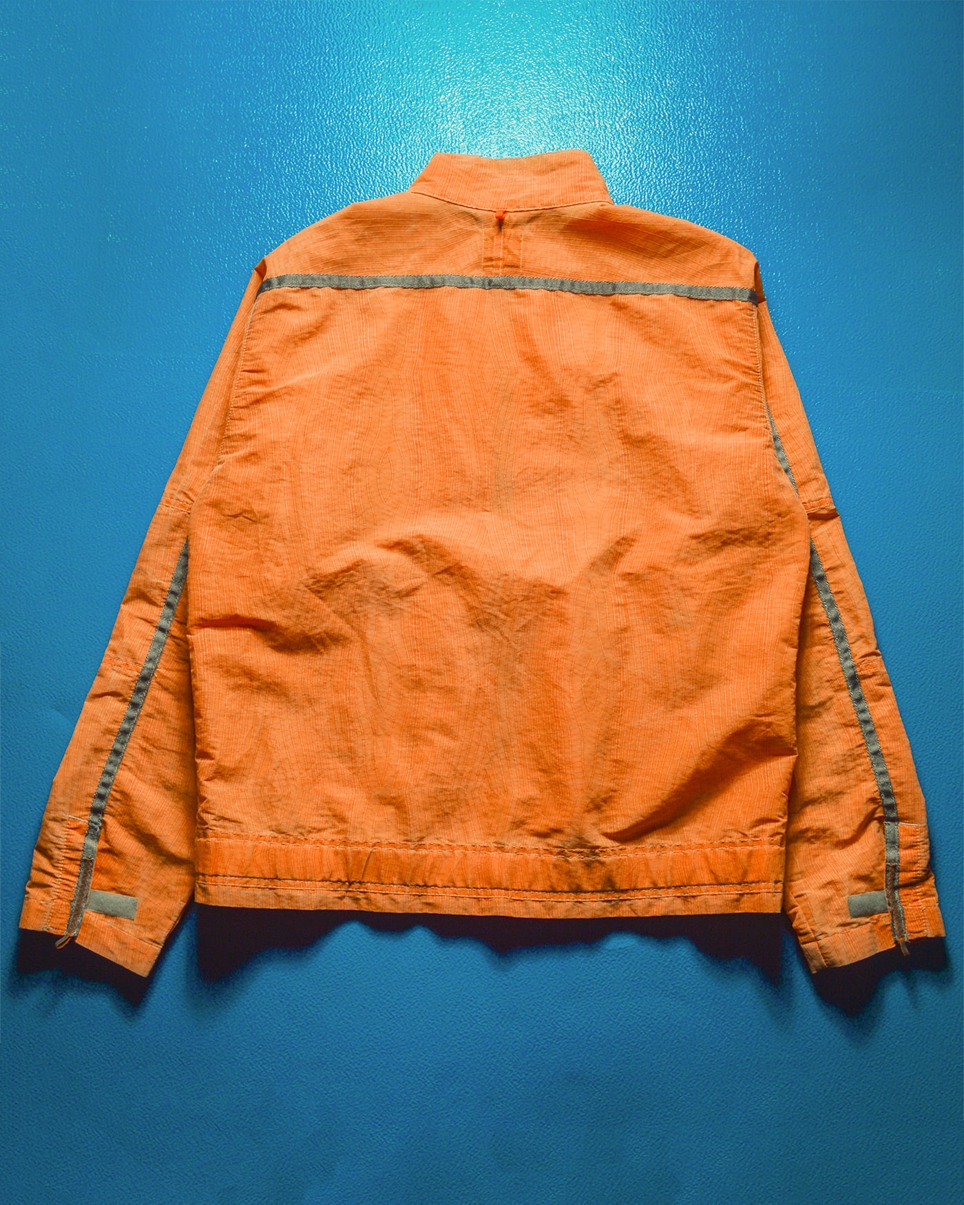 2005 Orange Grain Stitch Pattern Parachute Jacket(~L~XL)
