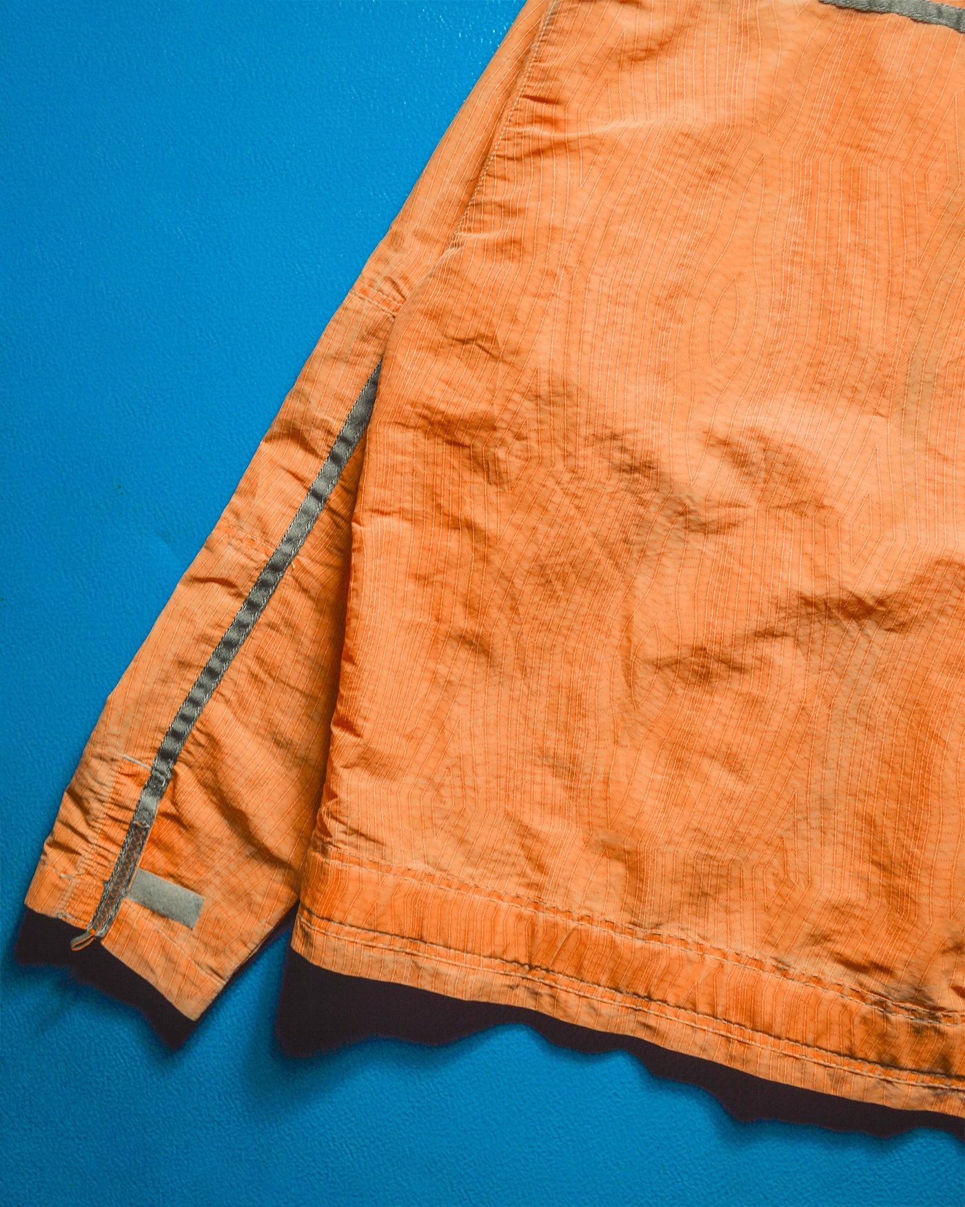 2005 Orange Grain Stitch Pattern Parachute Jacket(~L~XL)