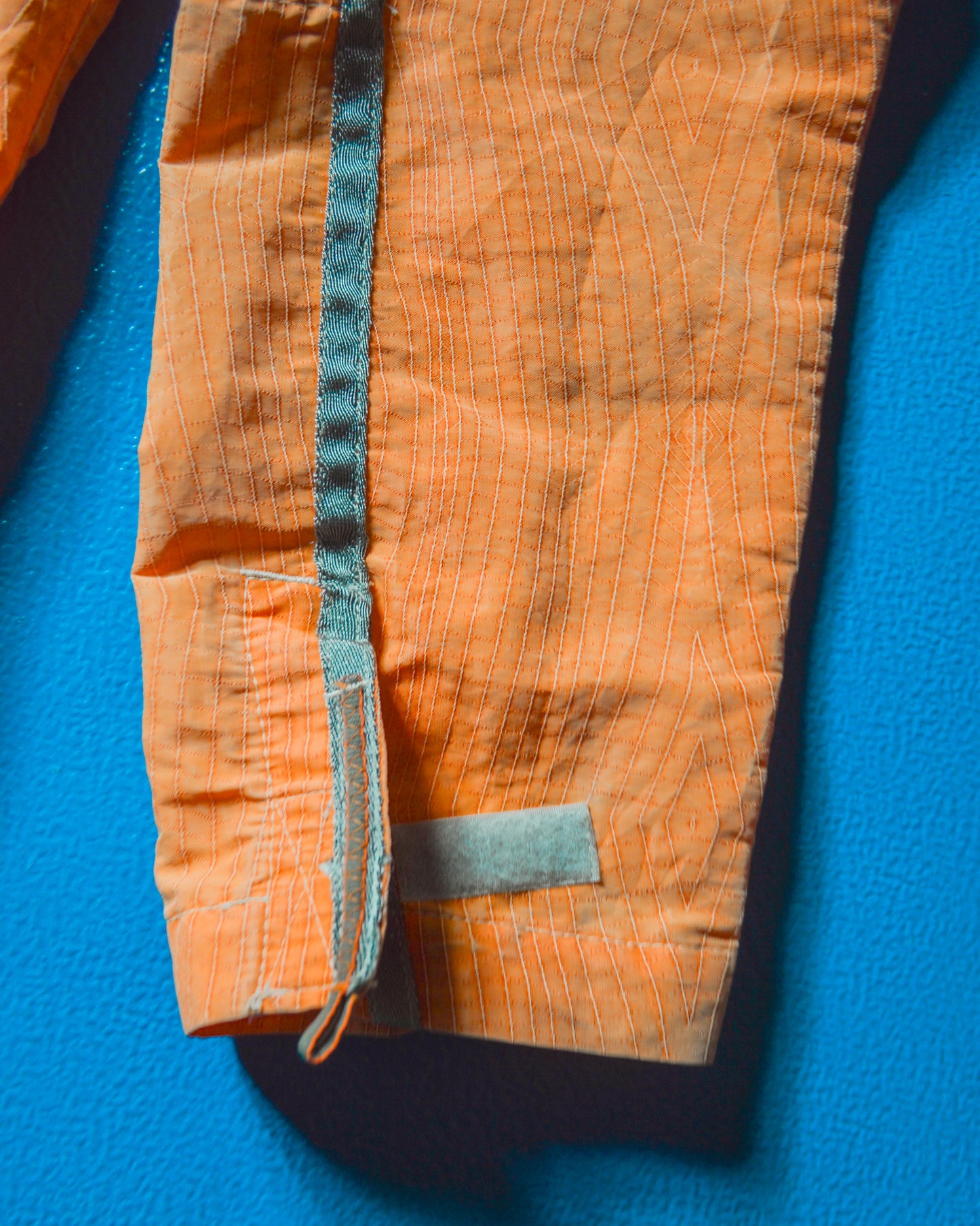 2005 Orange Grain Stitch Pattern Parachute Jacket(~L~XL)