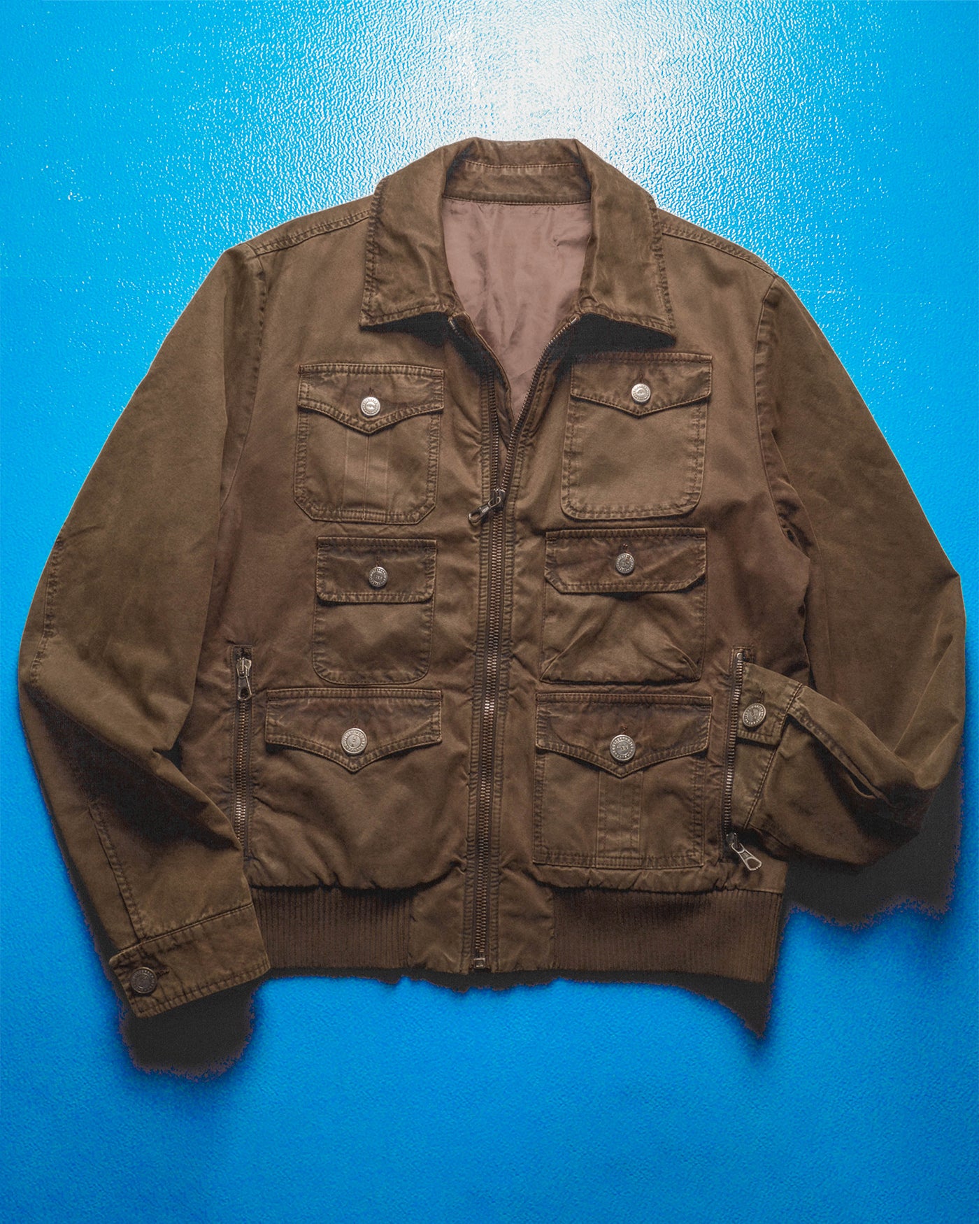 Washed Aged Brown Multi Pocket Work Jacket (~M~)