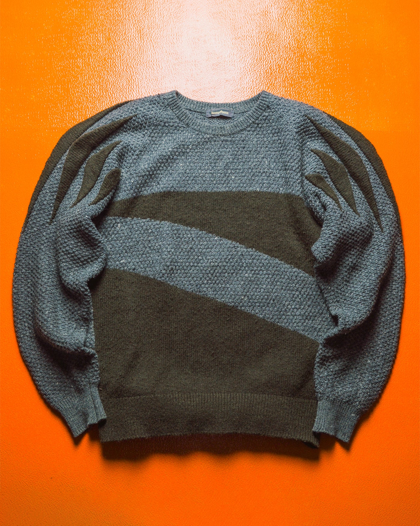 80s 3-D Shoulder Blade Panel Zig Zag Knit (M~L)