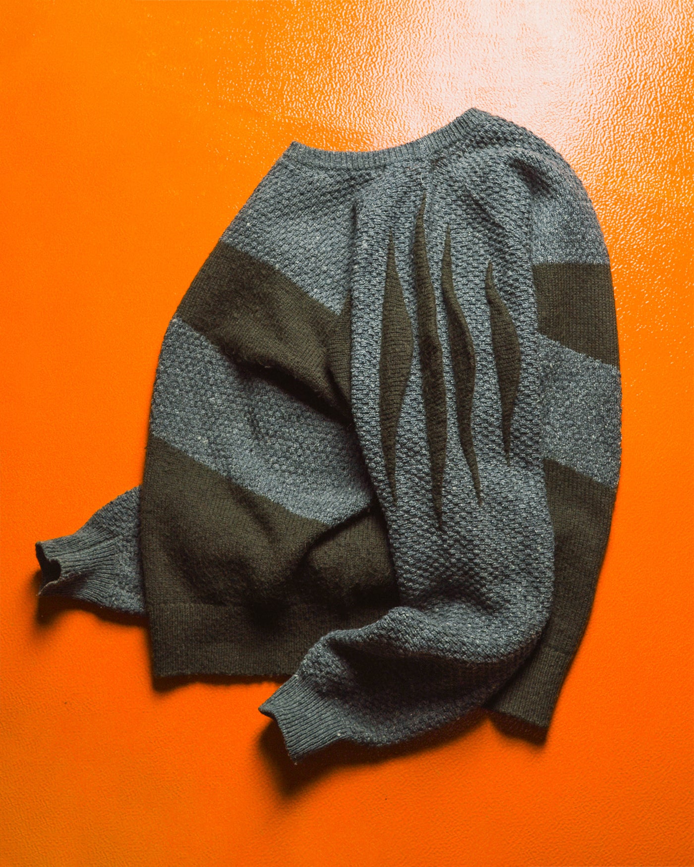 80s 3-D Shoulder Blade Panel Zig Zag Knit (M~L)