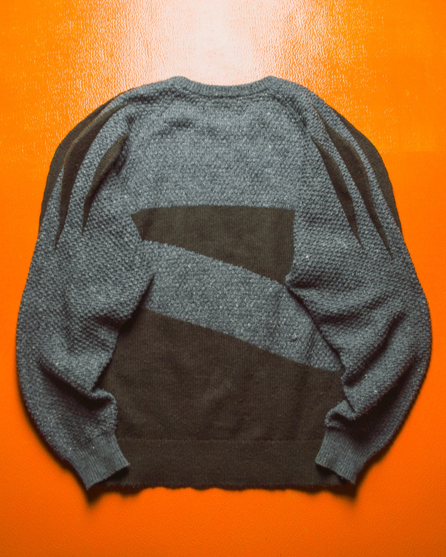 80s 3-D Shoulder Blade Panel Zig Zag Knit (M~L)