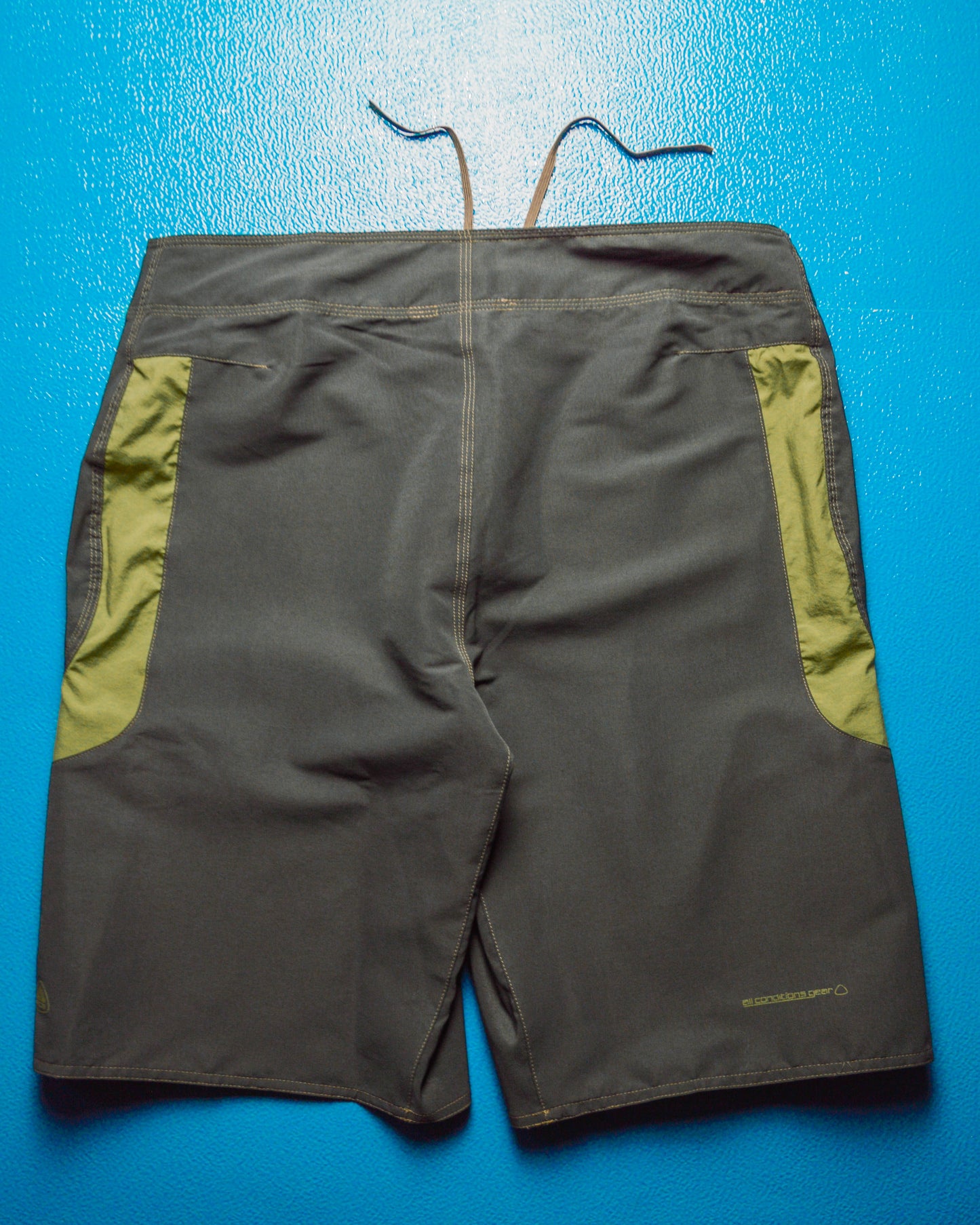 Spring 2004 Grey Green Panelled Strip Pocket Board Shorts (~36~)