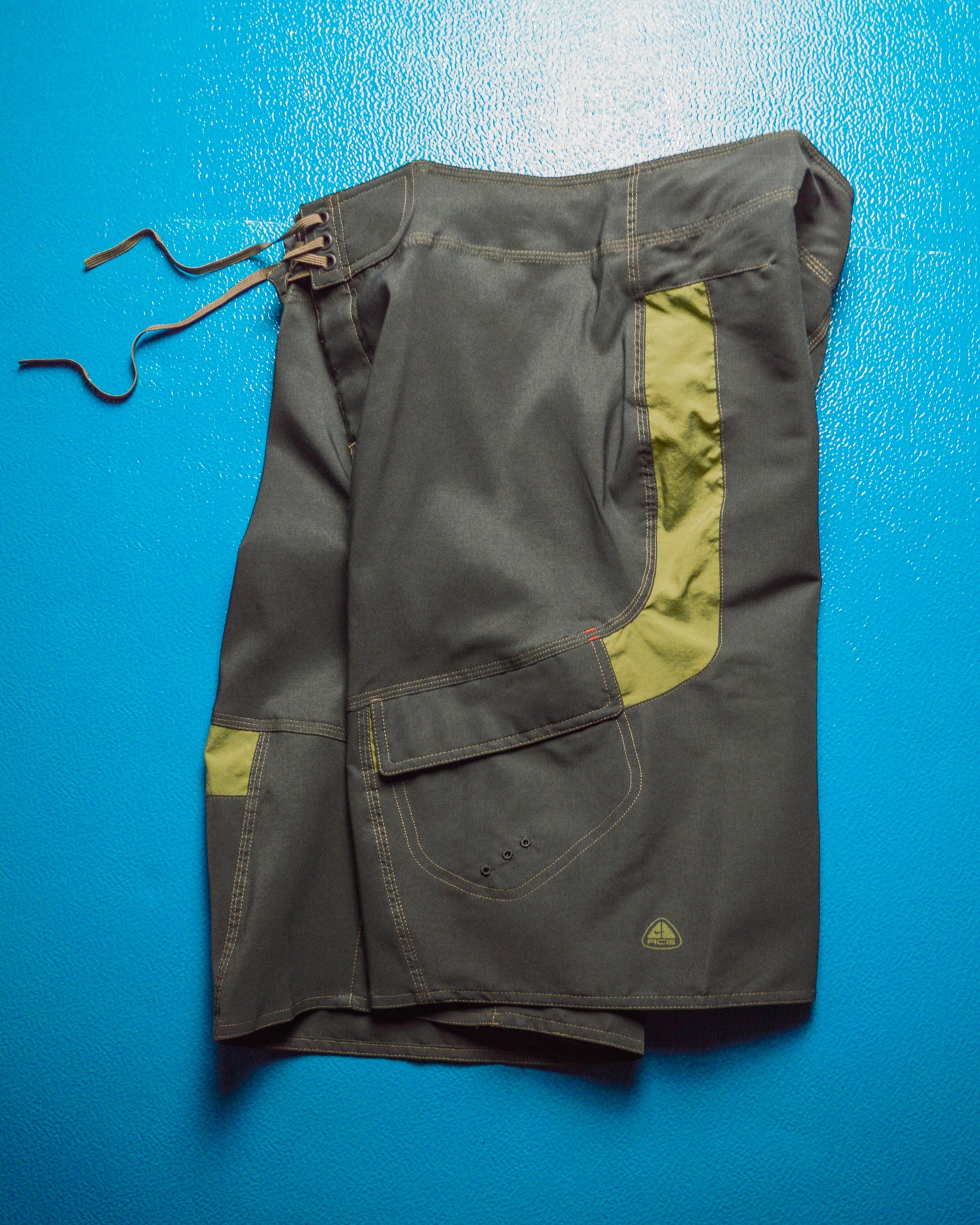 Spring 2004 Grey Green Panelled Strip Pocket Board Shorts (~36~)