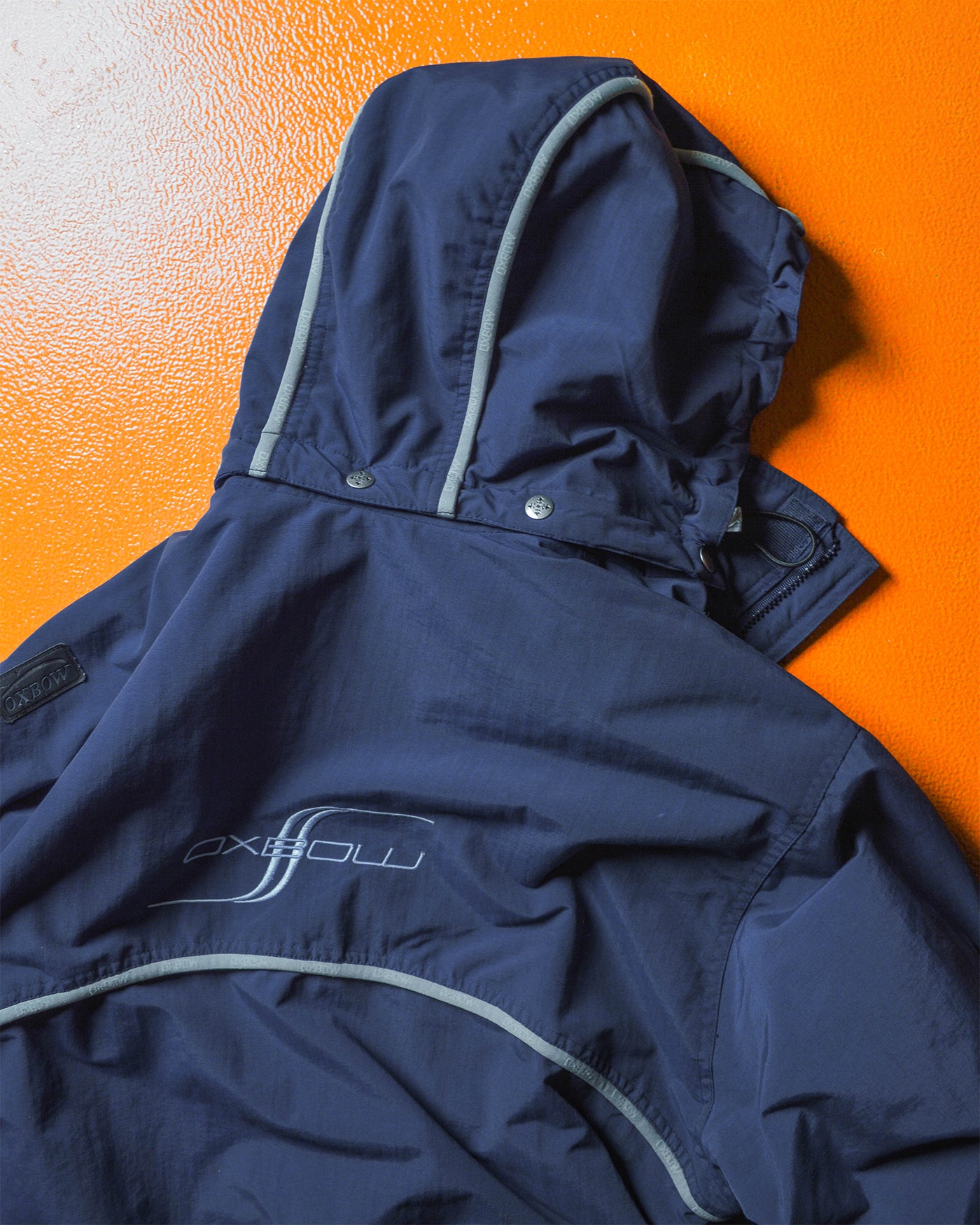 Early 2000s Navy Branded Piping Asymmetrical Fleece Lined D-ring Jacket (L)