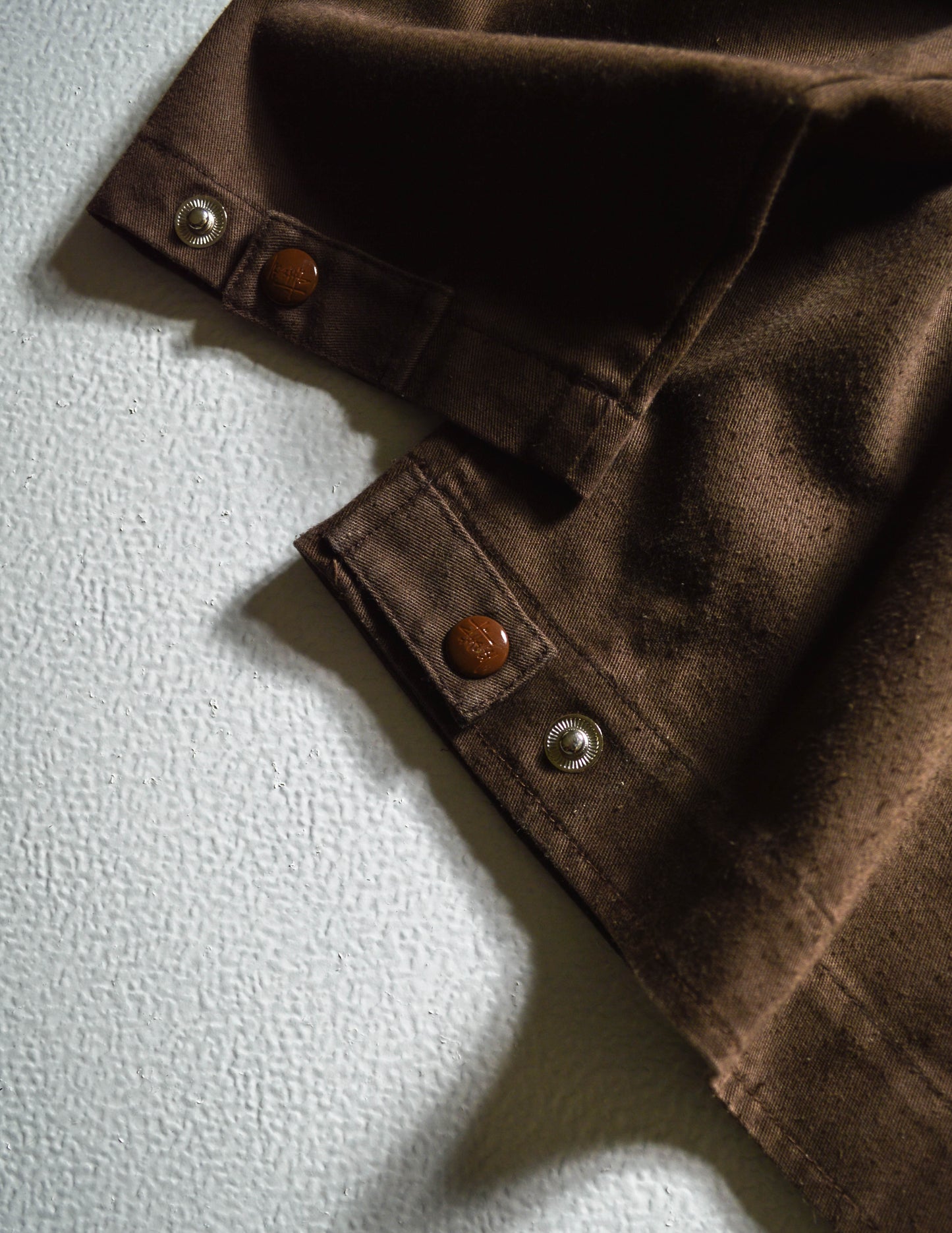 Early 2000s Brown Slanted Pocket Work Jacket w Embroidered Logo (M)