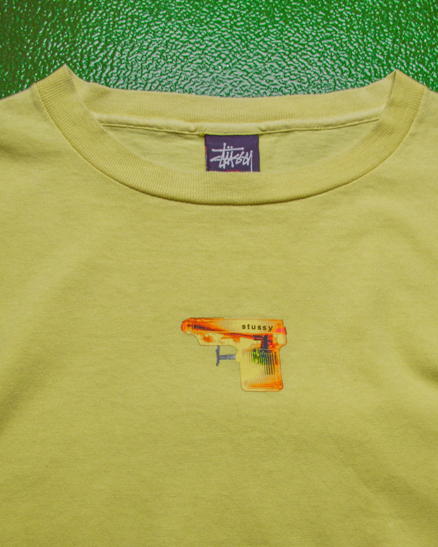 Orange / Thermal Image Water Pistol / Gun Graphic Baby Yellow T-shirt (L)