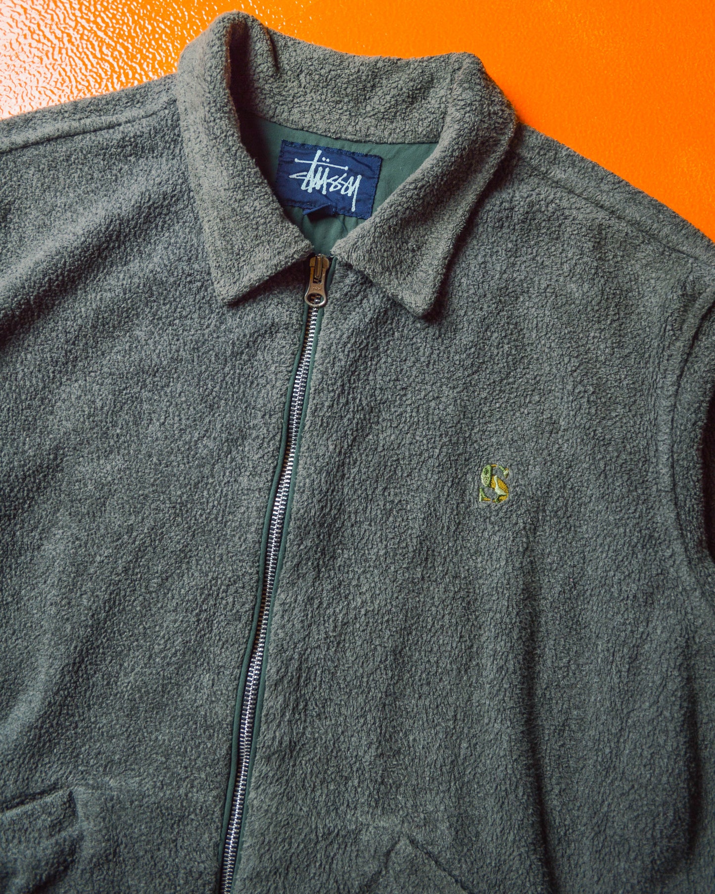 Terry Fleece Grey Camo S Logo Collared Jacket (M)