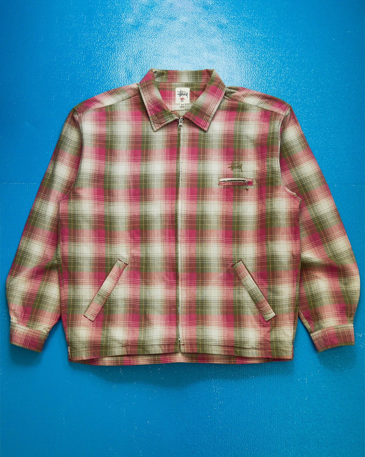 Stussy SHADOW PLAID ZIP WORK JACKET - パーカー