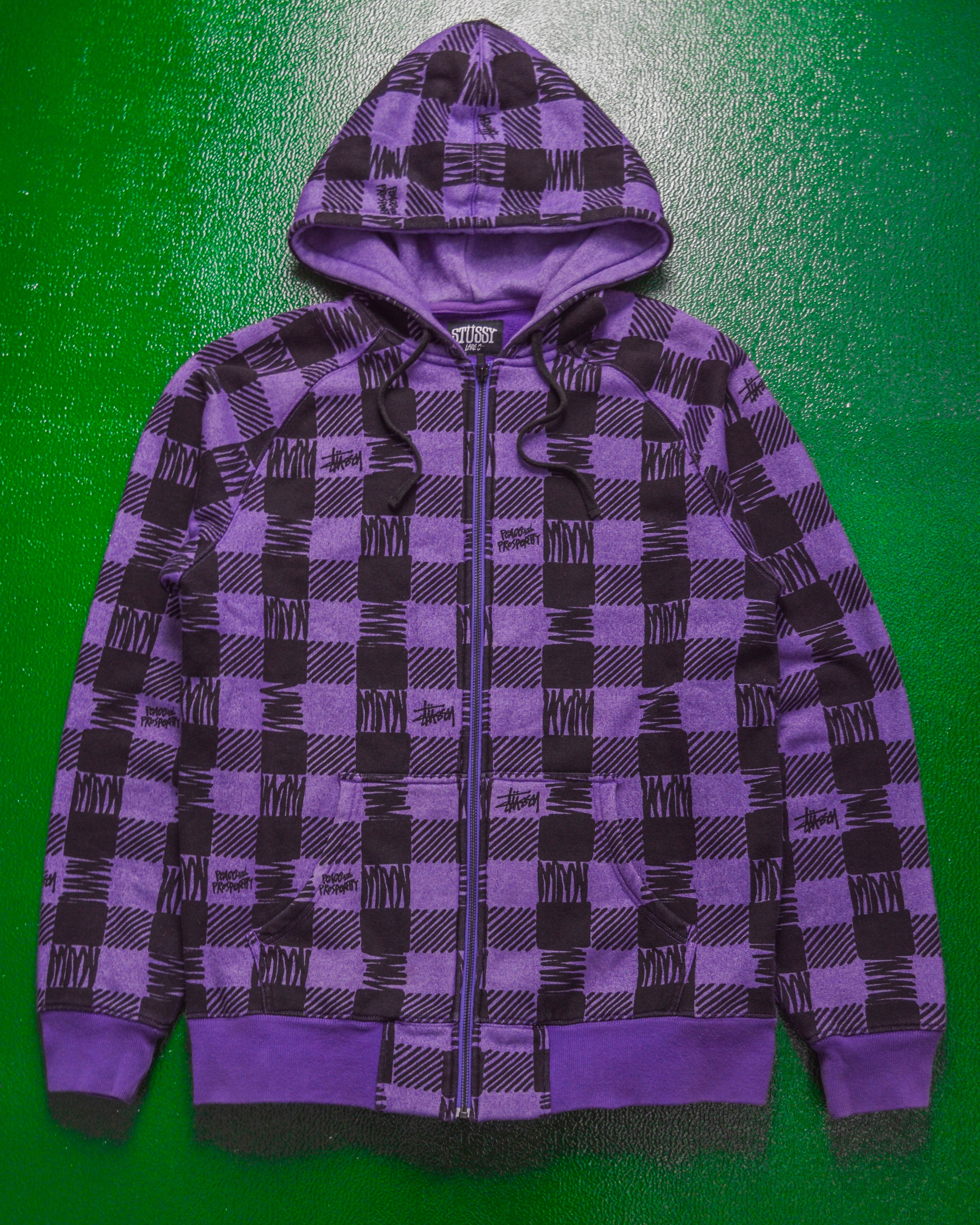 Stussy checkered hoodie sale