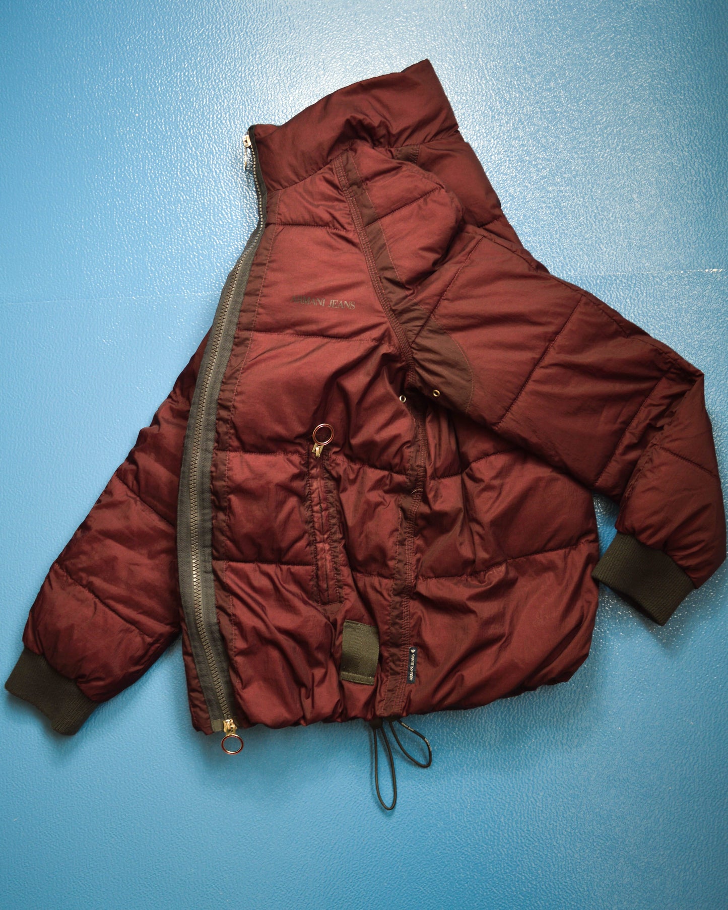 Armani Jeans Burgundy Translucent Nylon Puffer Jacket (~M~)
