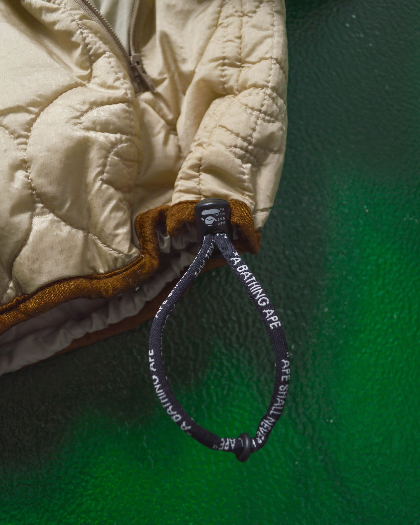 bape Onion Quilted Military Liner Style Windbreaker Beige Jacket (~L~)