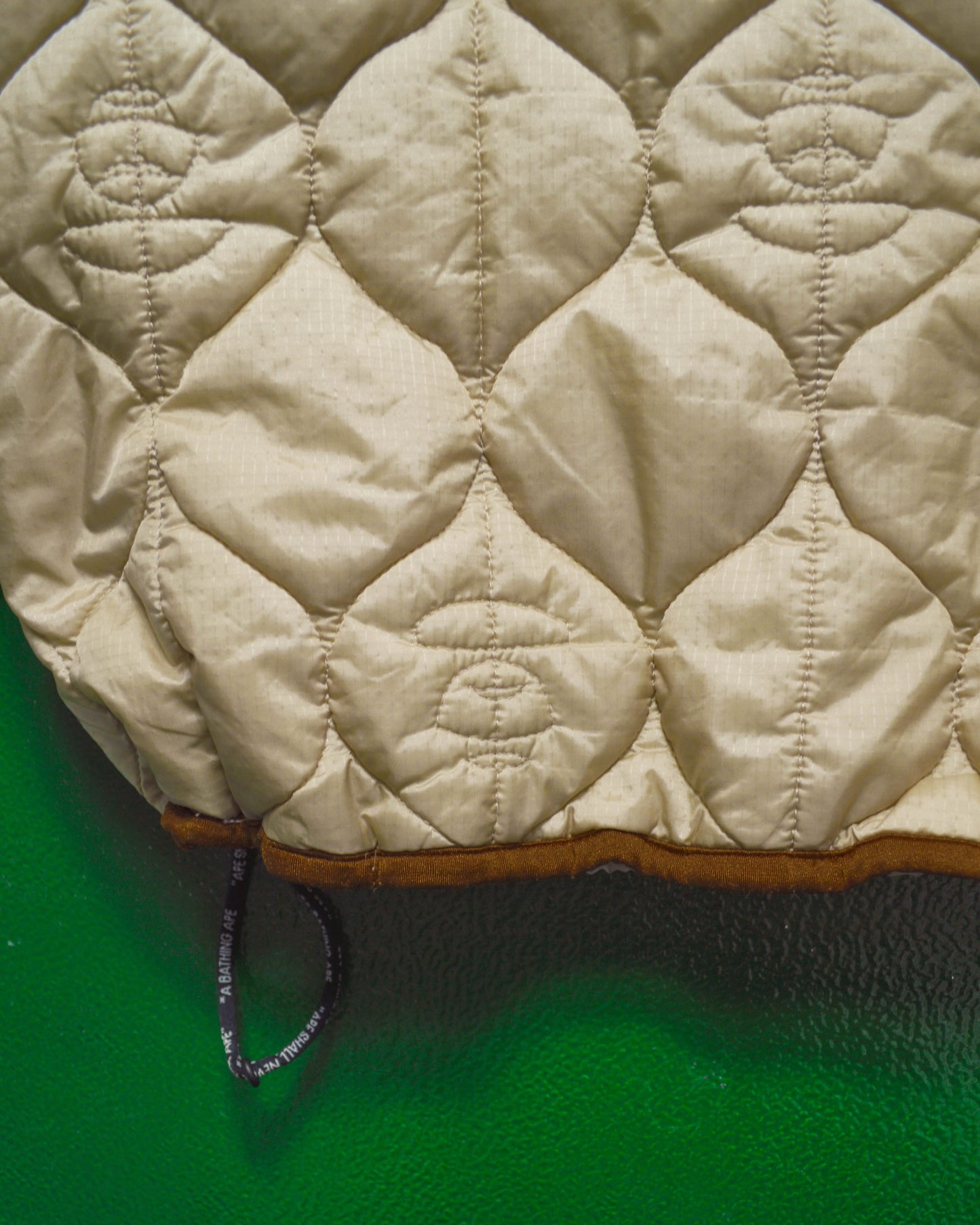 bape Onion Quilted Military Liner Style Windbreaker Beige Jacket (~L~)
