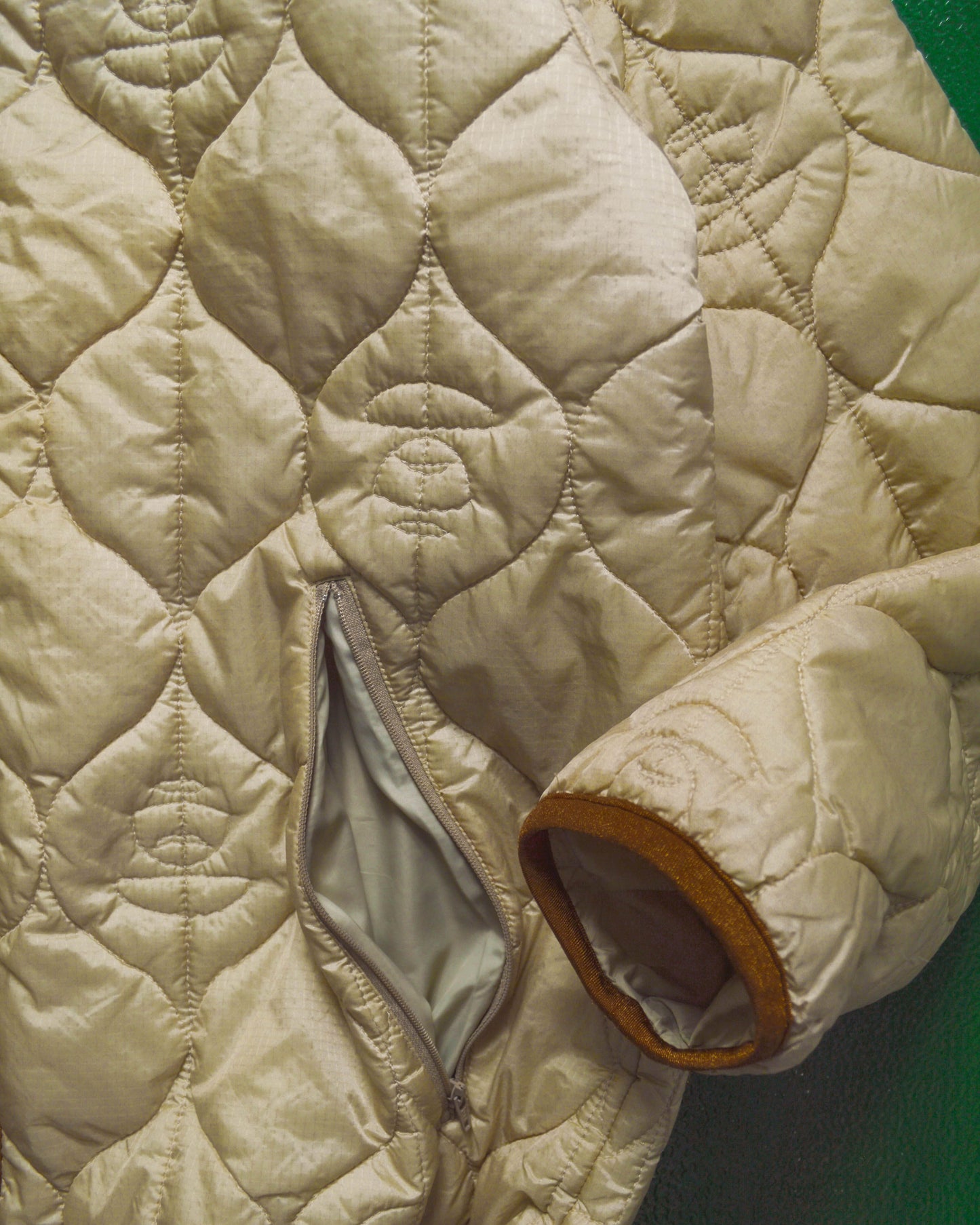 bape Onion Quilted Military Liner Style Windbreaker Beige Jacket (~L~)