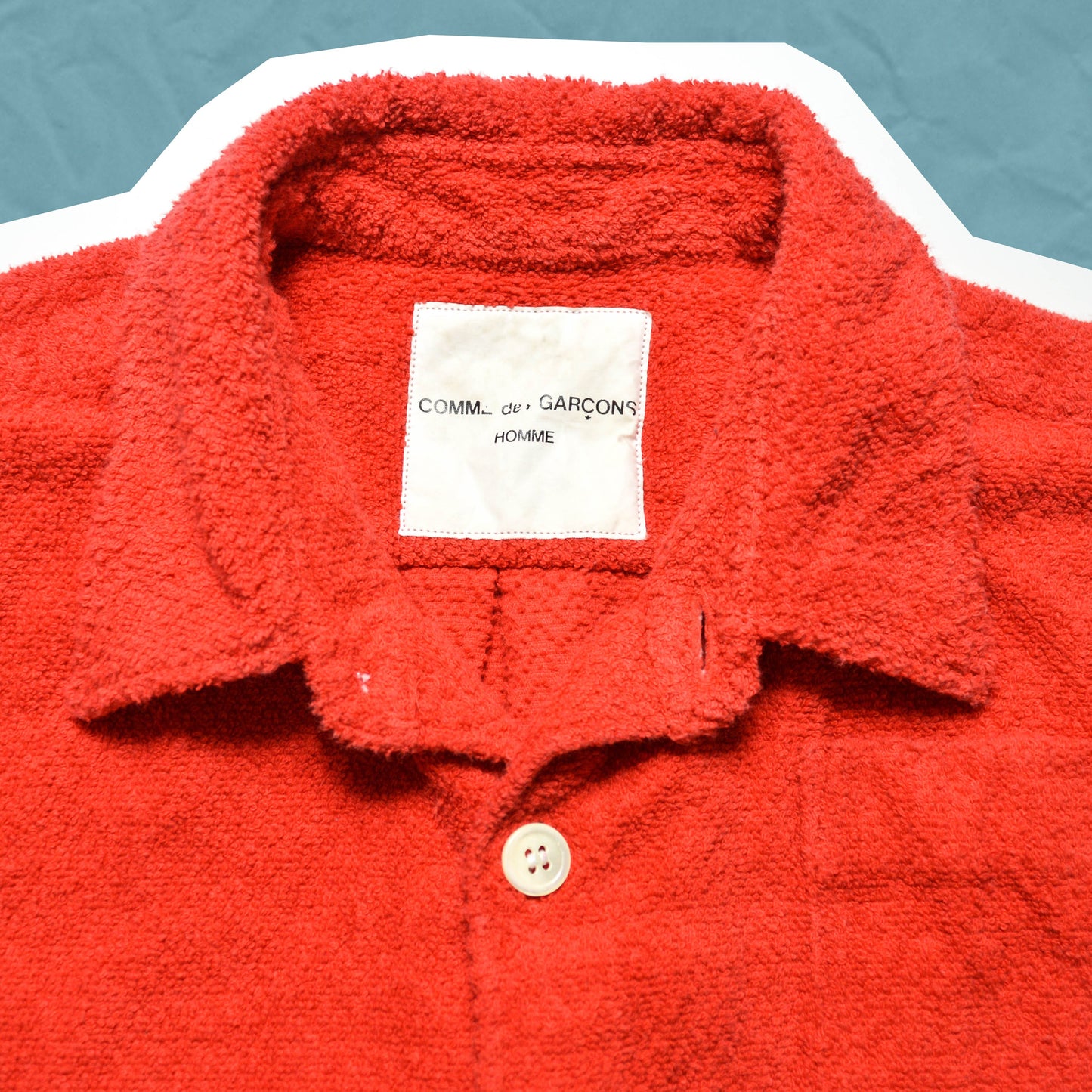 Comme Des Garçons Homme 1996 Red Terry Cotton Shirt (M~L)