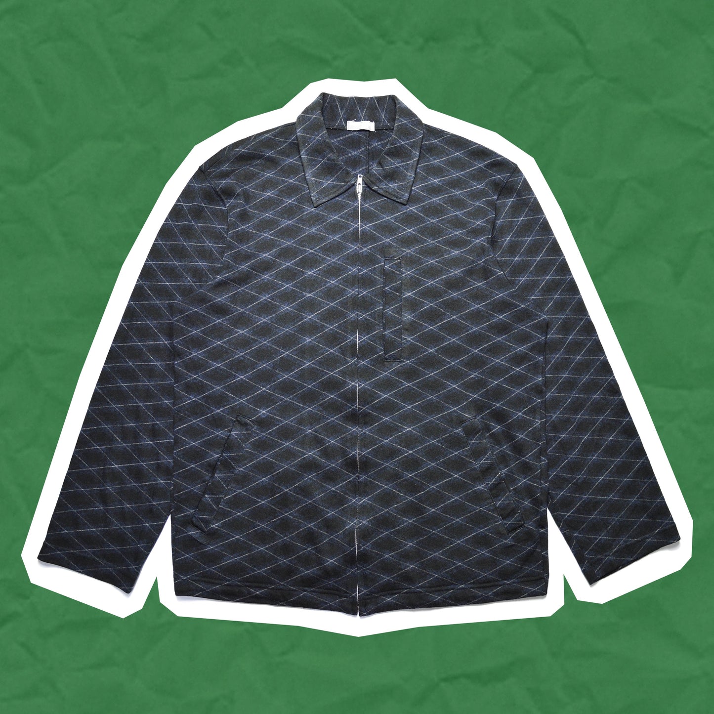 Comme Des Garçons Homme 1999 Argyle Pattern Cotton Zip Up (~M~)