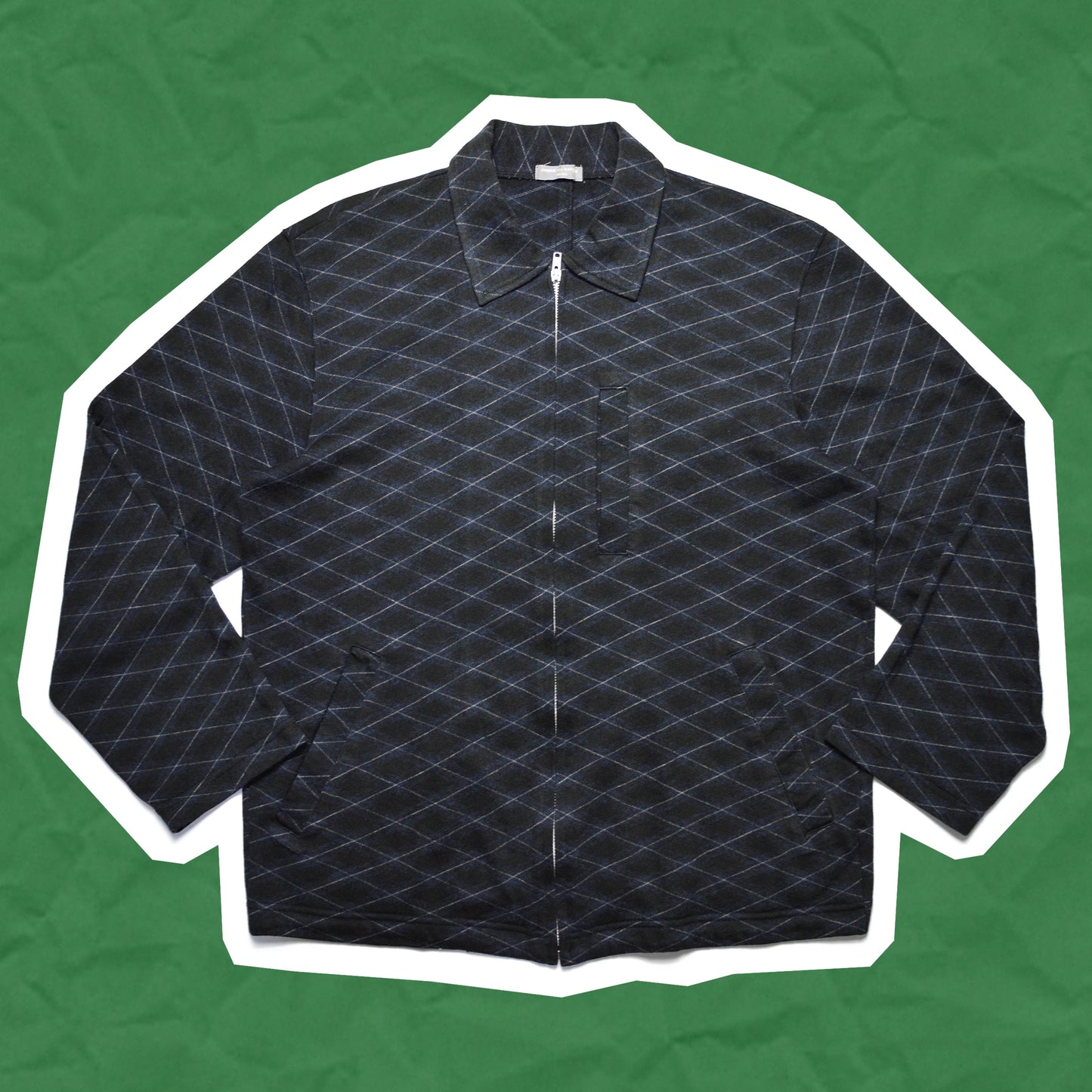 Comme Des Garçons Homme 1999 Argyle Pattern Cotton Zip Up (~M~)