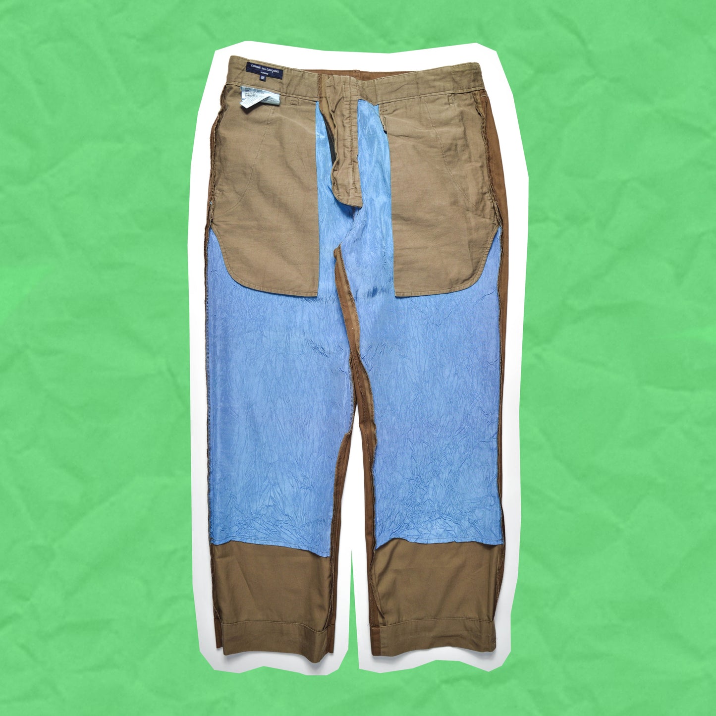 Comme Des Garçons Homme 2004 Two Tone Beige / Brown Split Pants (S~M)