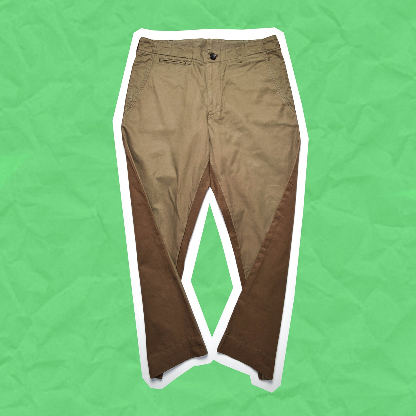 Comme Des Garçons Homme 2004 Two Tone Beige / Brown Split Pants (S~M)