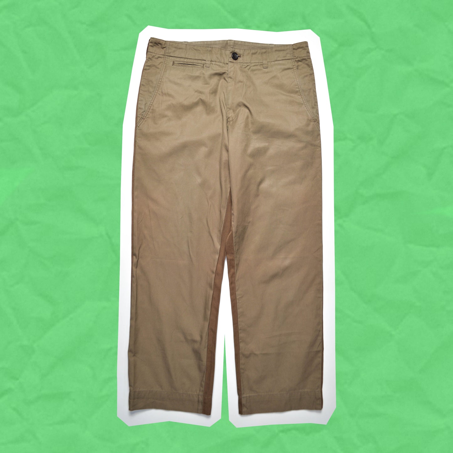 Comme Des Garçons Homme 2004 Two Tone Beige / Brown Split Pants (S~M)