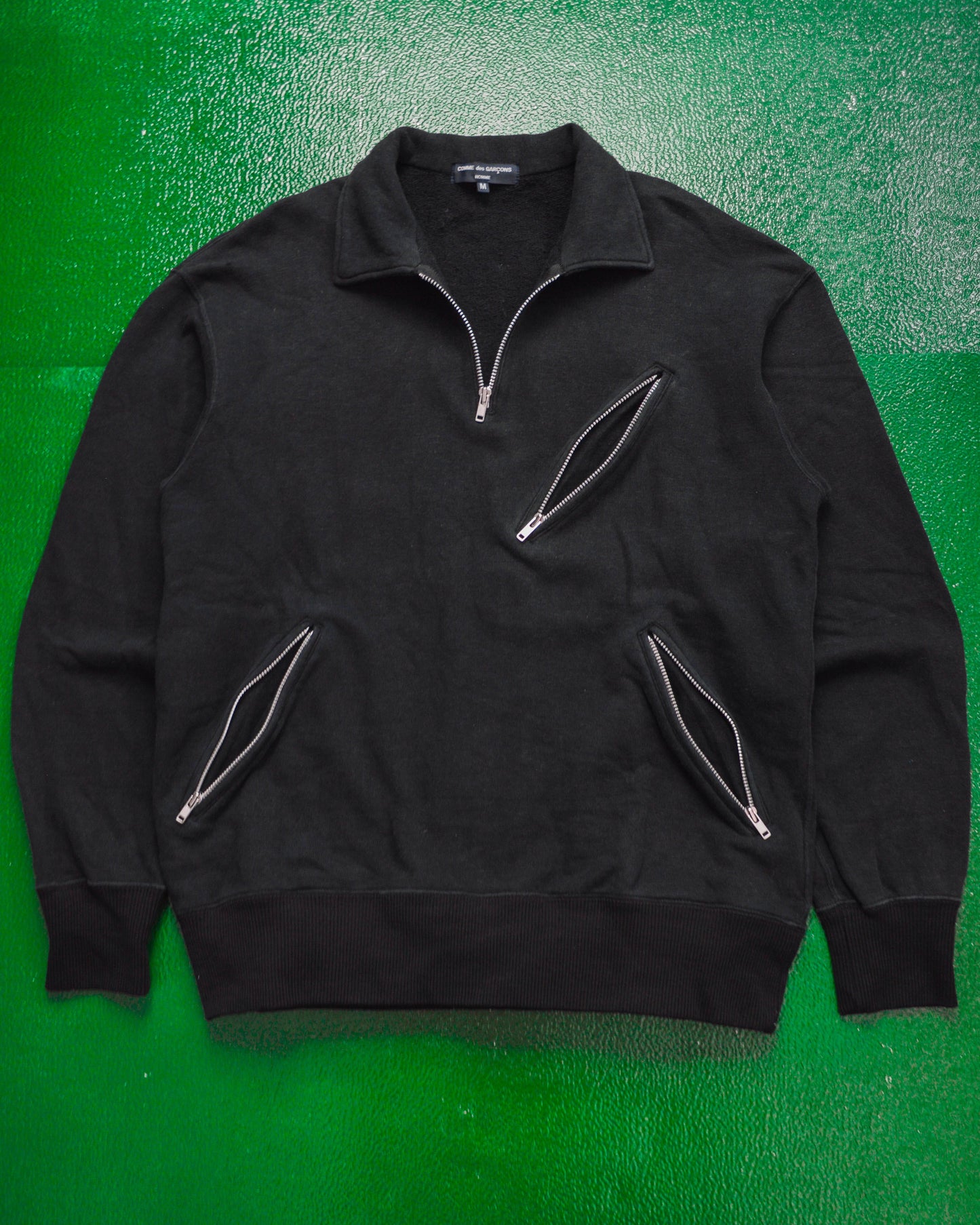 Comme Des Garçons Homme 2005 Multi-Zip Quarter Zip Pullover (M)