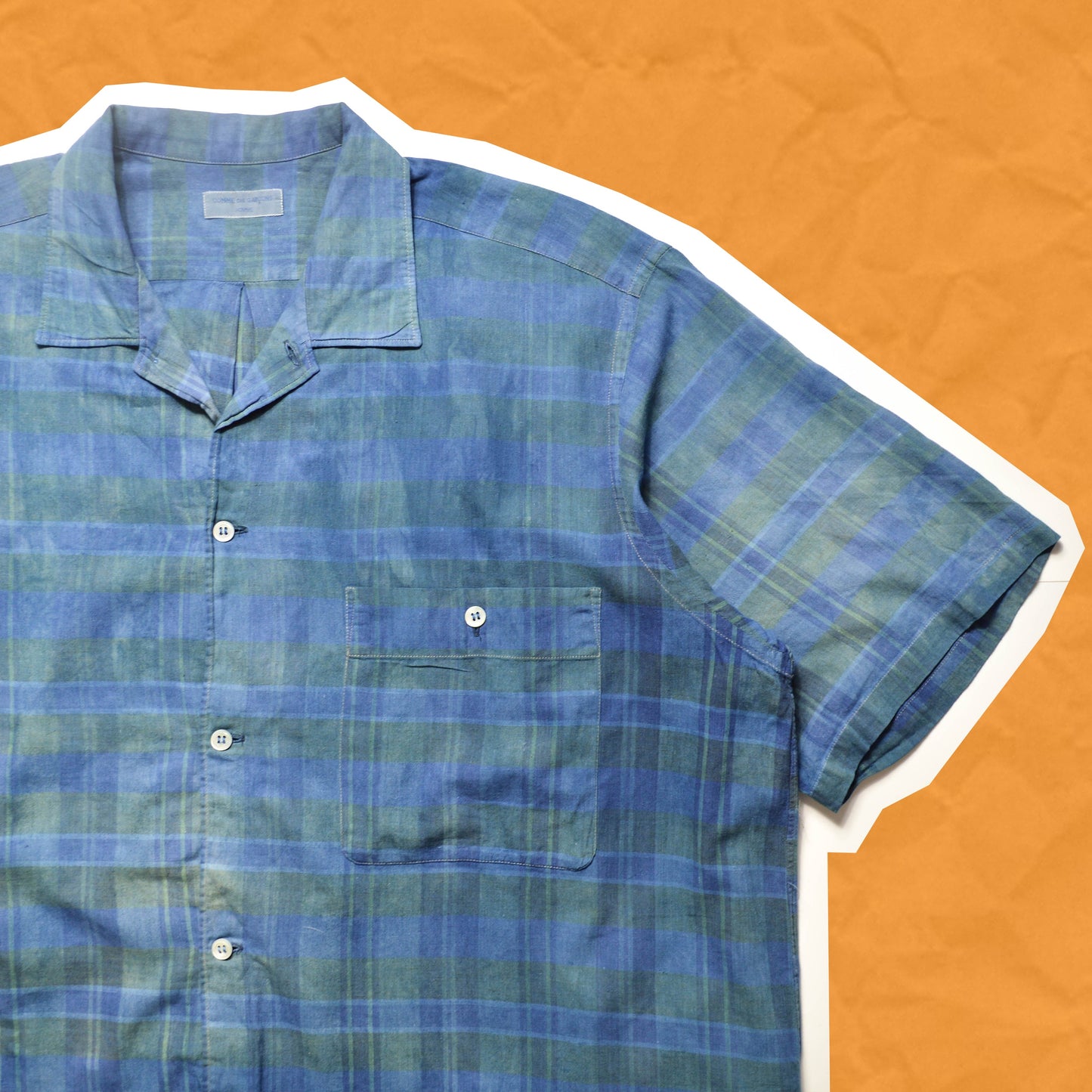 Comme Des Garçons Homme 90s Object Dyed Plaid Shirt (~XL~)