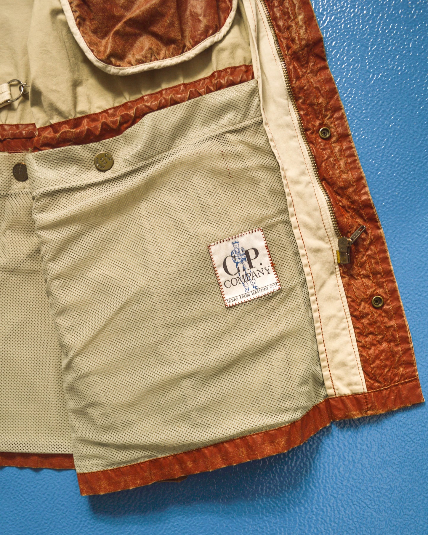 C.P. Company 1990 Ideas from Massimo Osti Weathered Material Processed Cargo Jacket with Internal Carry Straps (~XXL~)