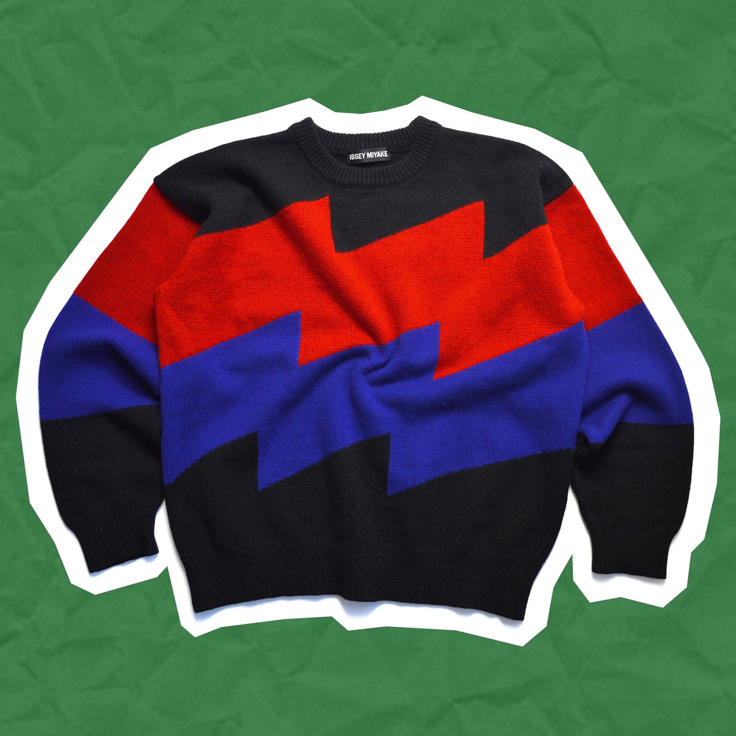 Issey Miyake Spike Red/ Blue/ Black Knit Jumper (~M~)