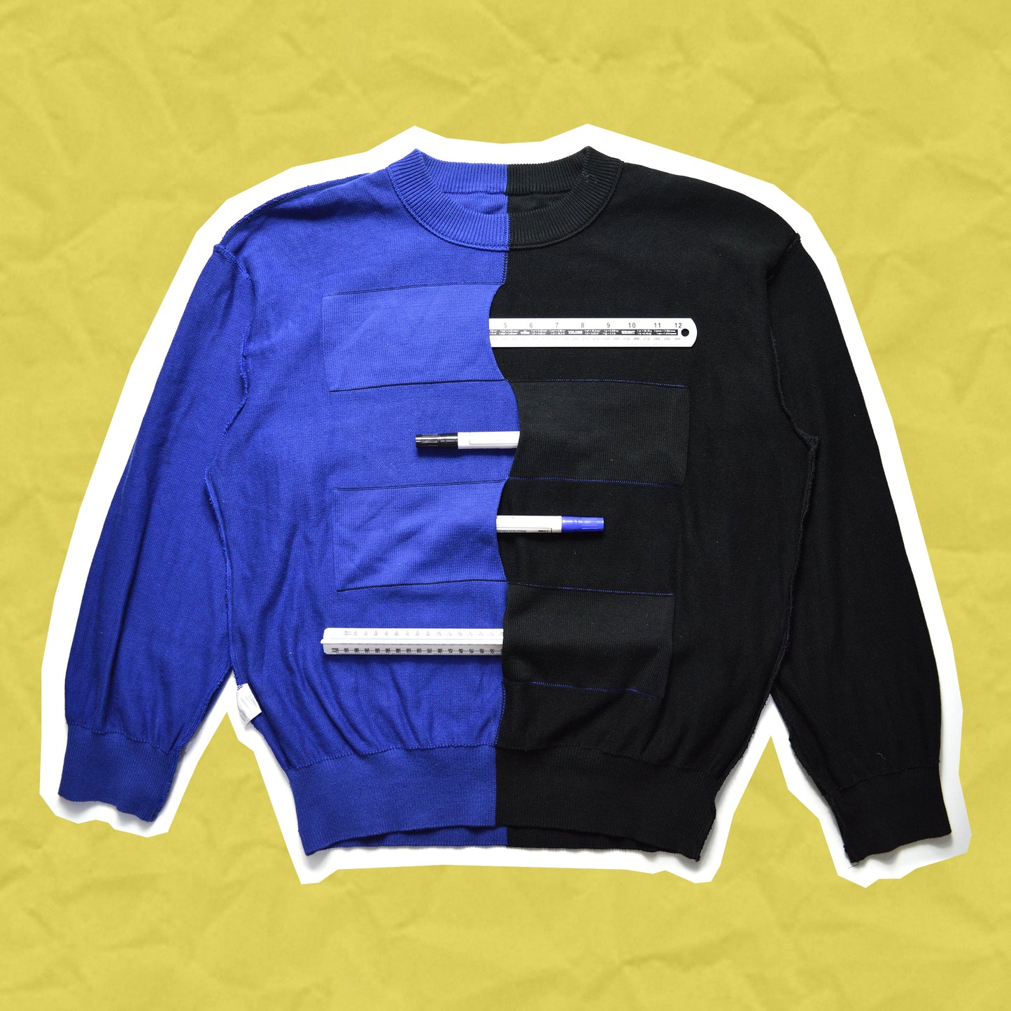Issey Miyake Two Tone Split Slit Knit Jumper (M)
