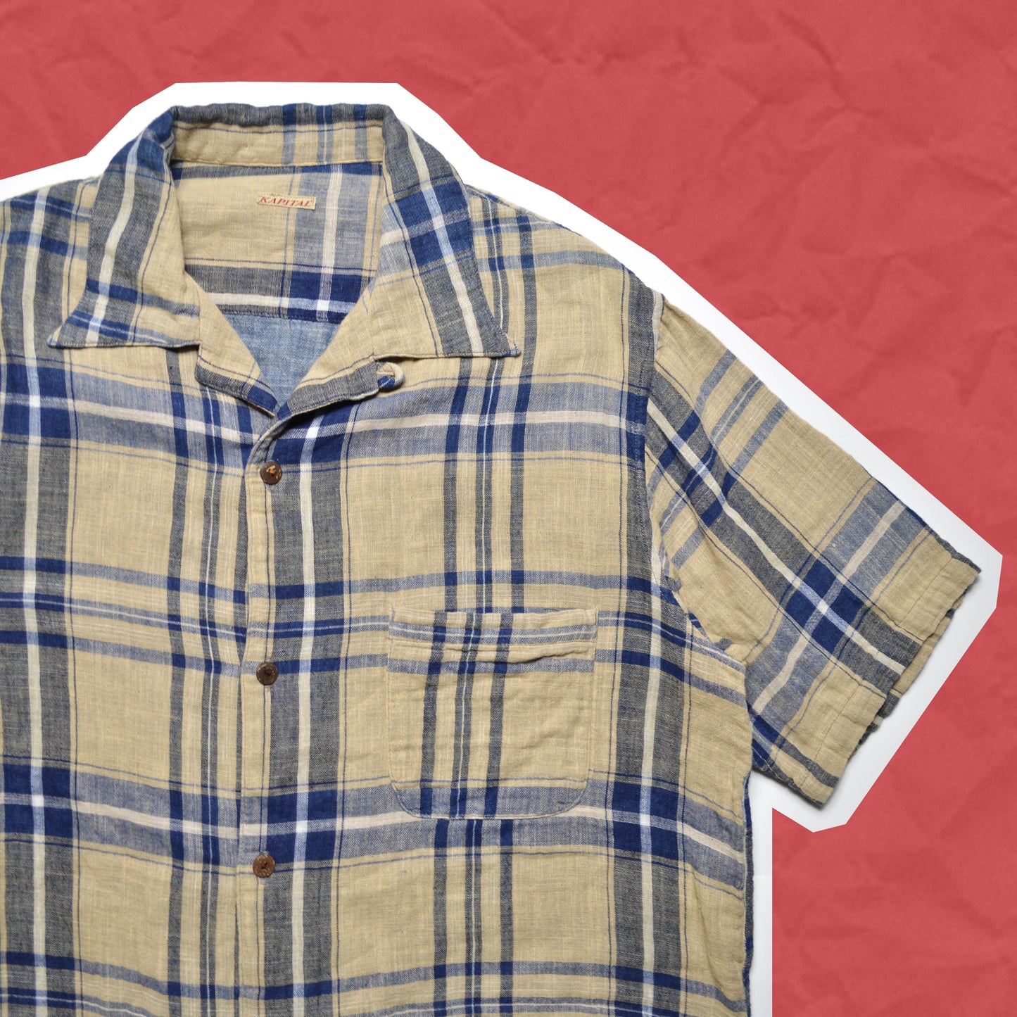 Kapital Plaid Open Collar Shirt (M~L)
