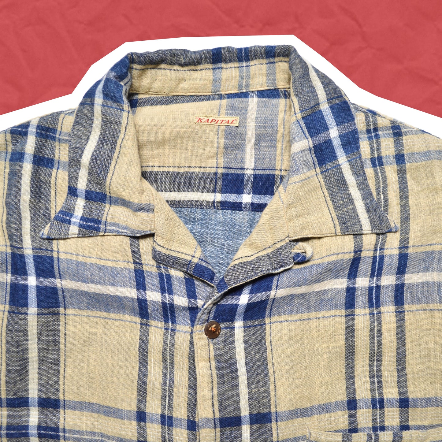 Kapital Plaid Open Collar Shirt (M~L)