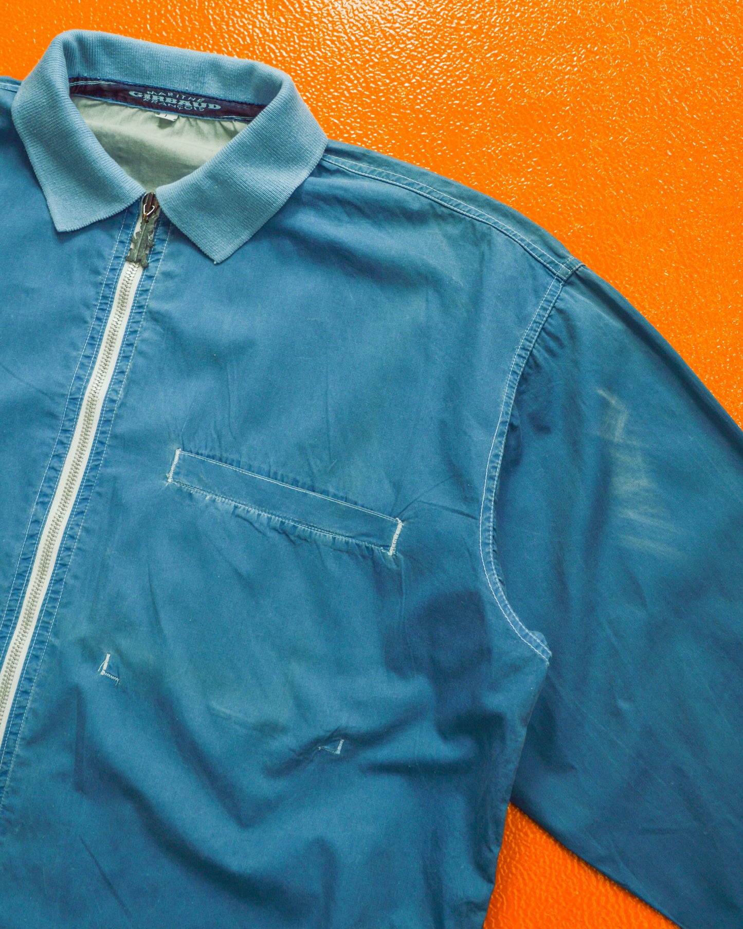 Marithe Francois Girbaud Blue 90s Zip Up Over Shirt (~M~)