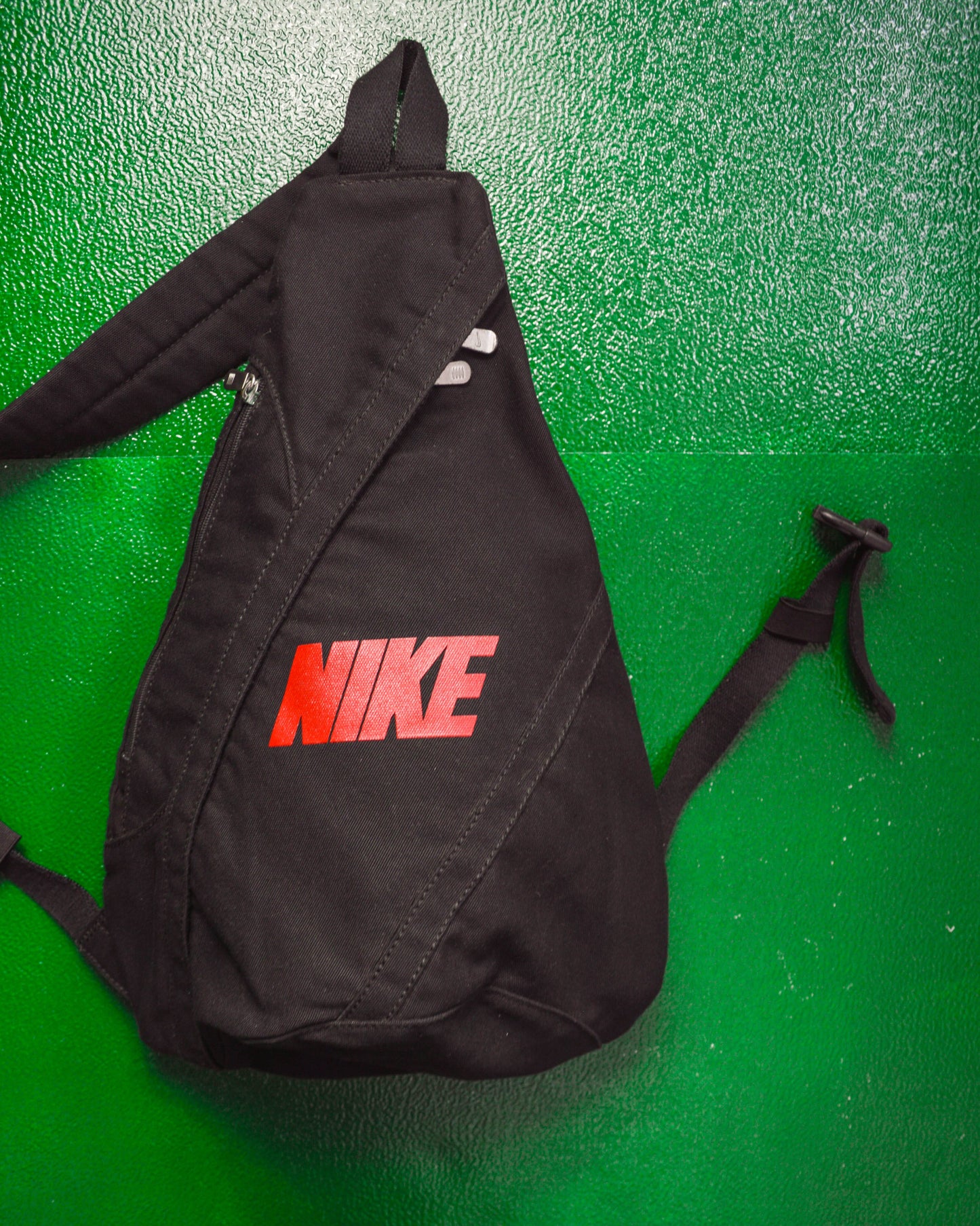 Nike Canvas Black/Red Spellout Tri-Harness Mini Tactical Bag (OS)