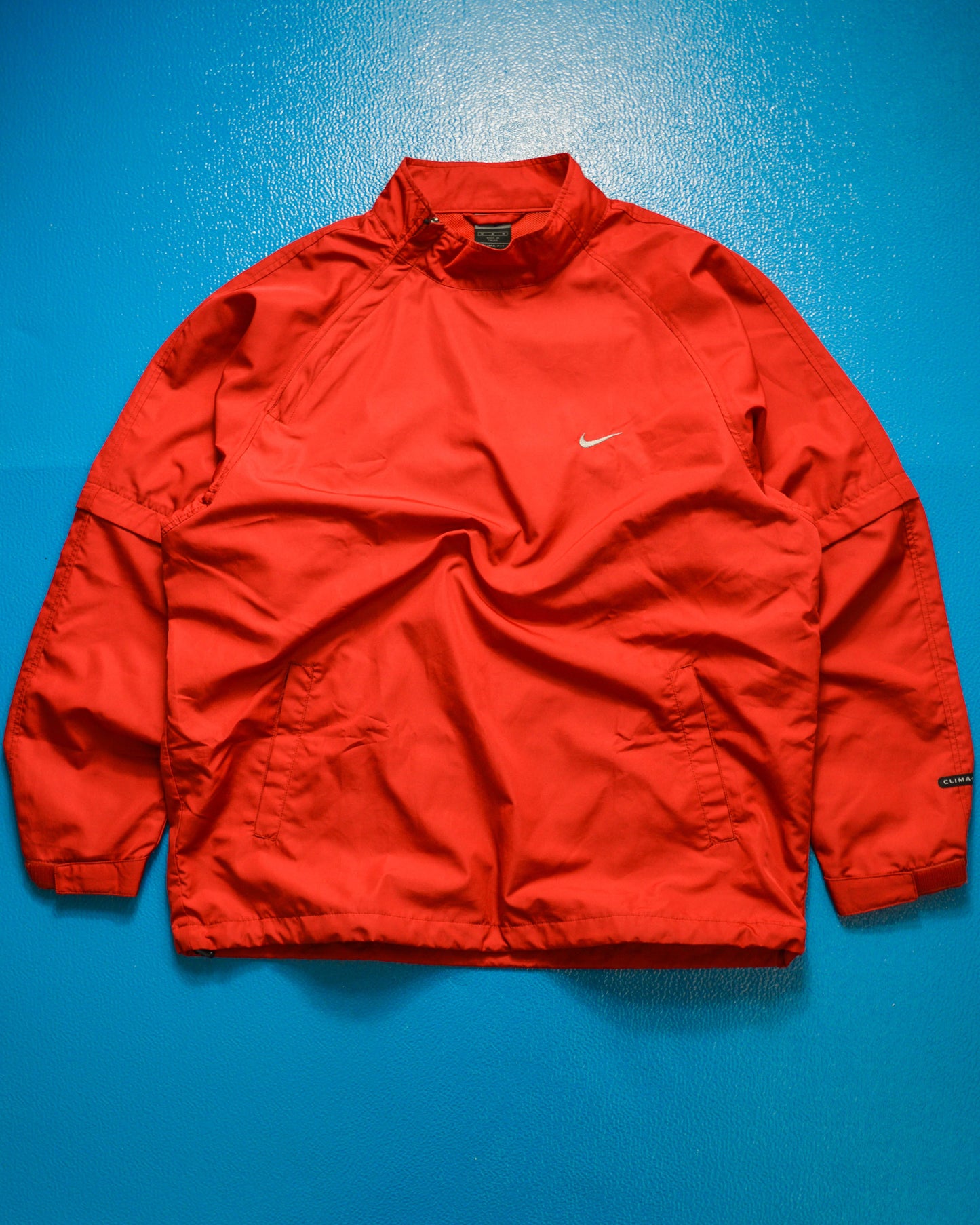 Nike Red Clima-fit Asymmetrical Half Sleeve Convertible Quarterzip Tracktop (M)