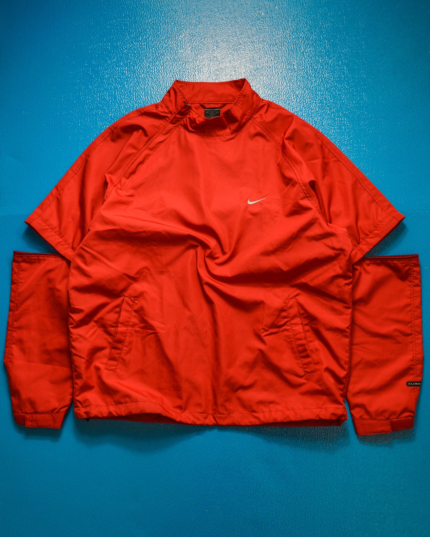 Nike Red Clima-fit Asymmetrical Half Sleeve Convertible Quarterzip Tracktop (M)