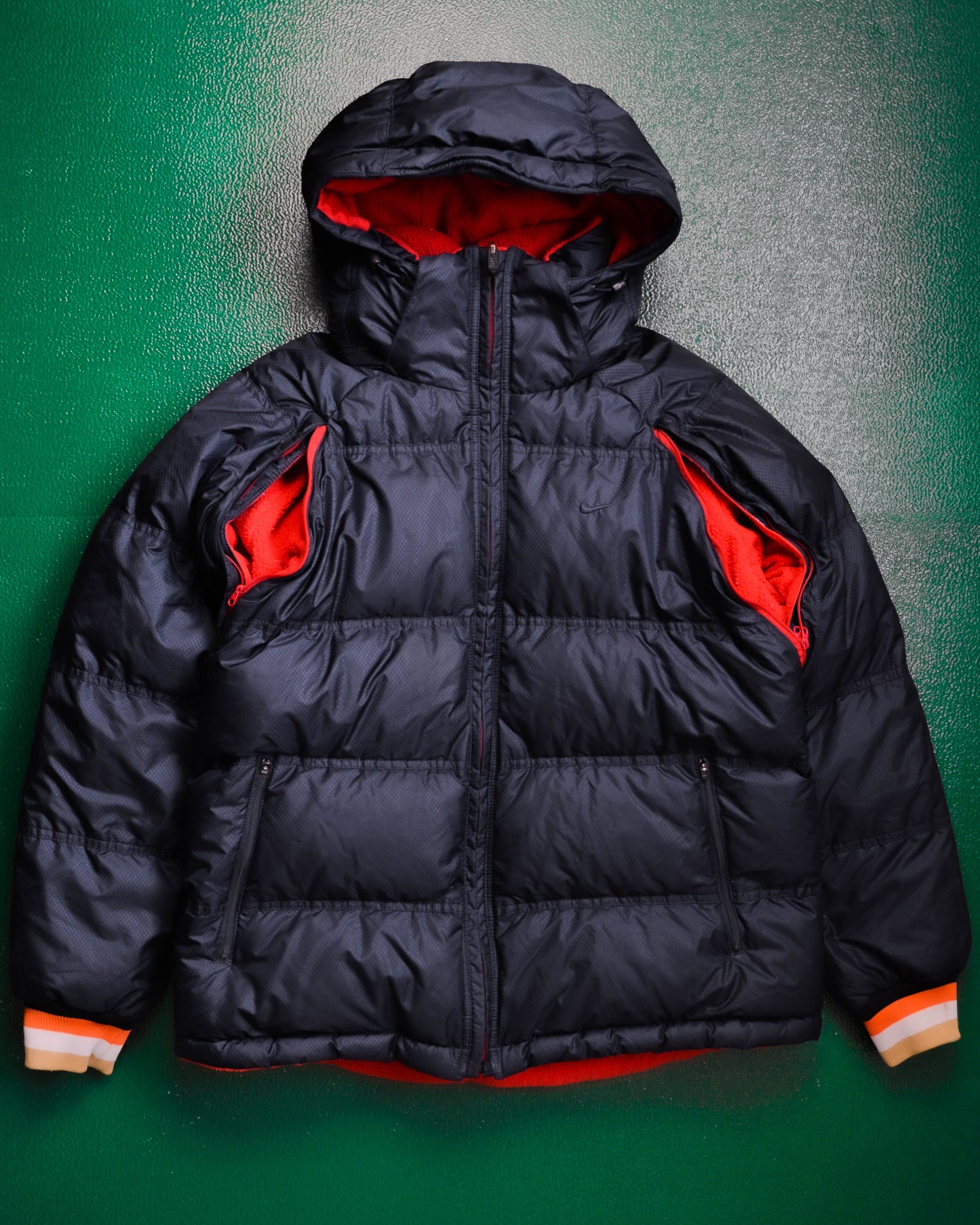 Nike Reversible Nylon / Fleece Navy / Red Puffer Jacket (L & XL)